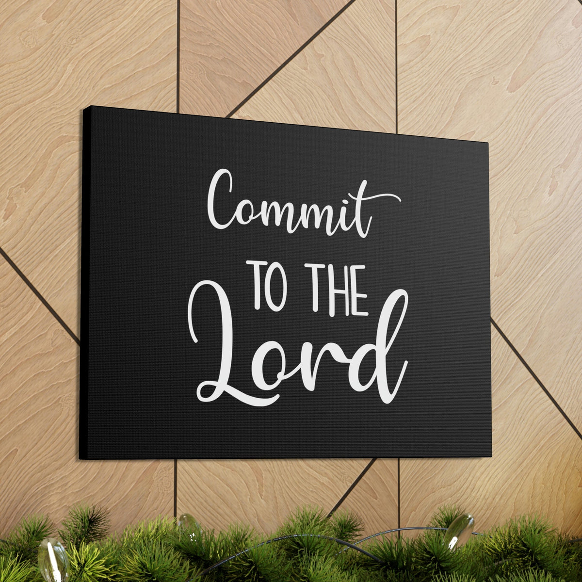 Scripture Walls Commit To The Lord Proverbs 16:3 Black Christian Wall Art Bible Verse Print Ready to Hang Unframed-Express Your Love Gifts