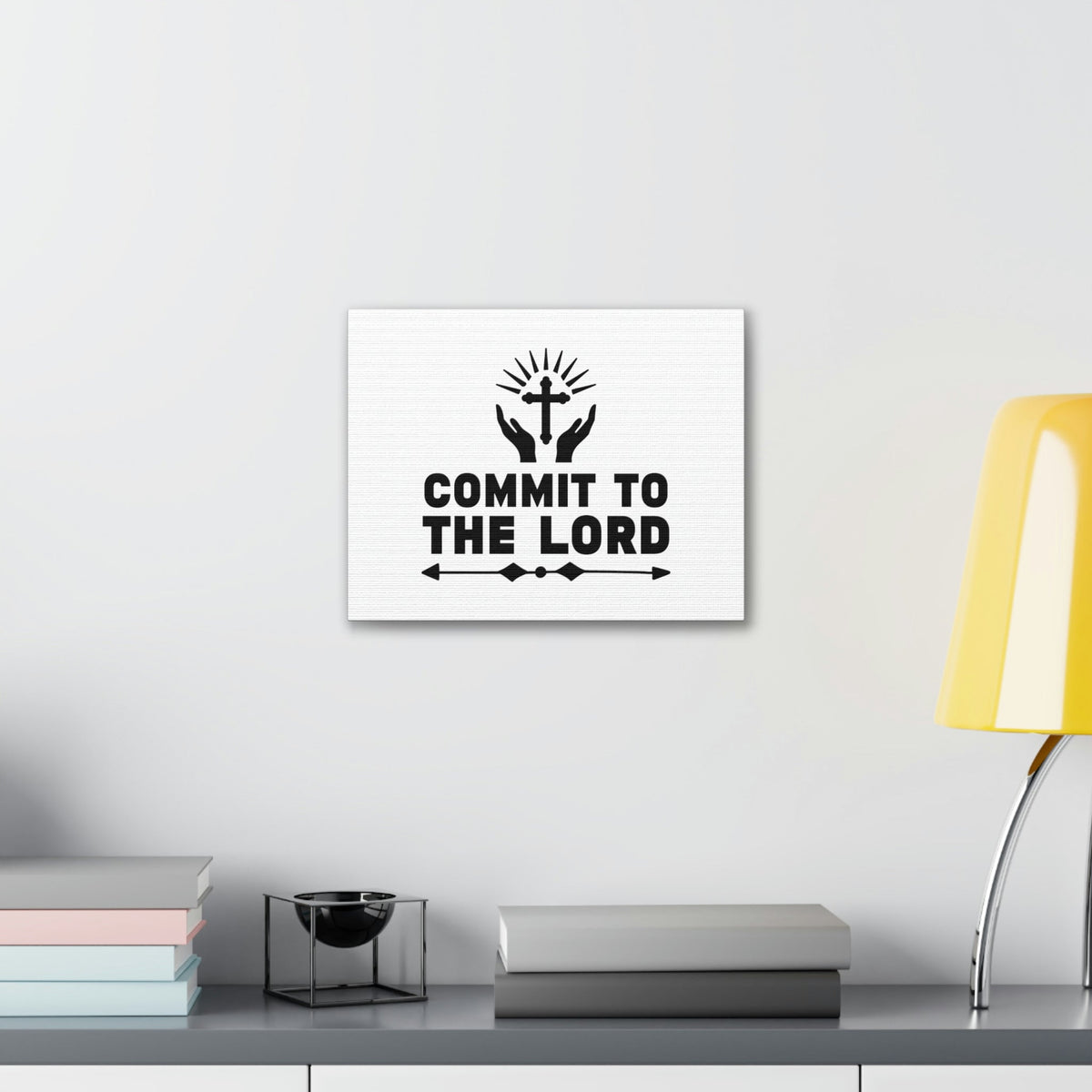 Scripture Walls Commit To The Lord Proverbs 16:3 Cross Christian Wall Art Bible Verse Print Ready to Hang Unframed-Express Your Love Gifts