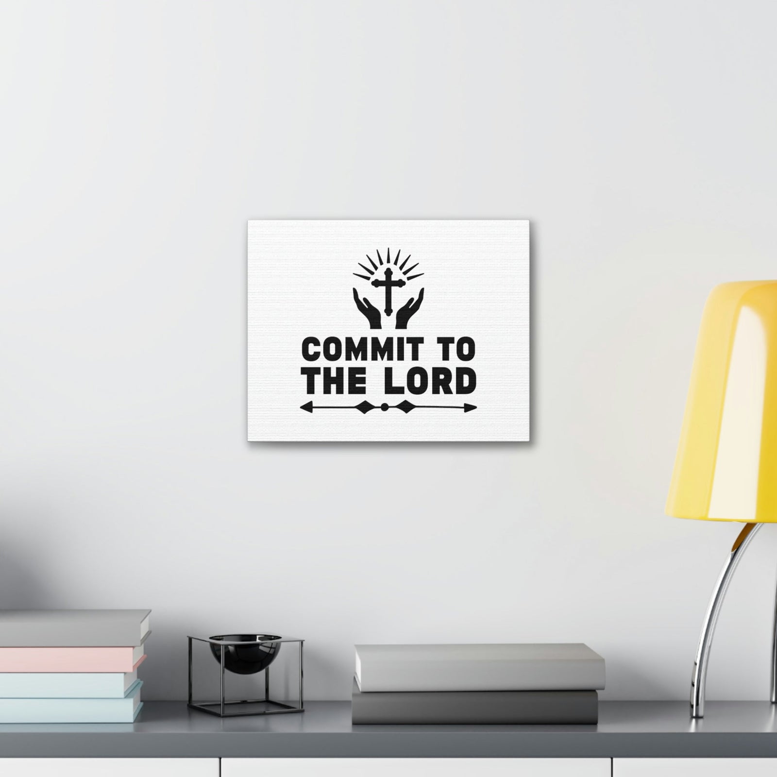Scripture Walls Commit To The Lord Proverbs 16:3 Cross Christian Wall Art Bible Verse Print Ready to Hang Unframed-Express Your Love Gifts