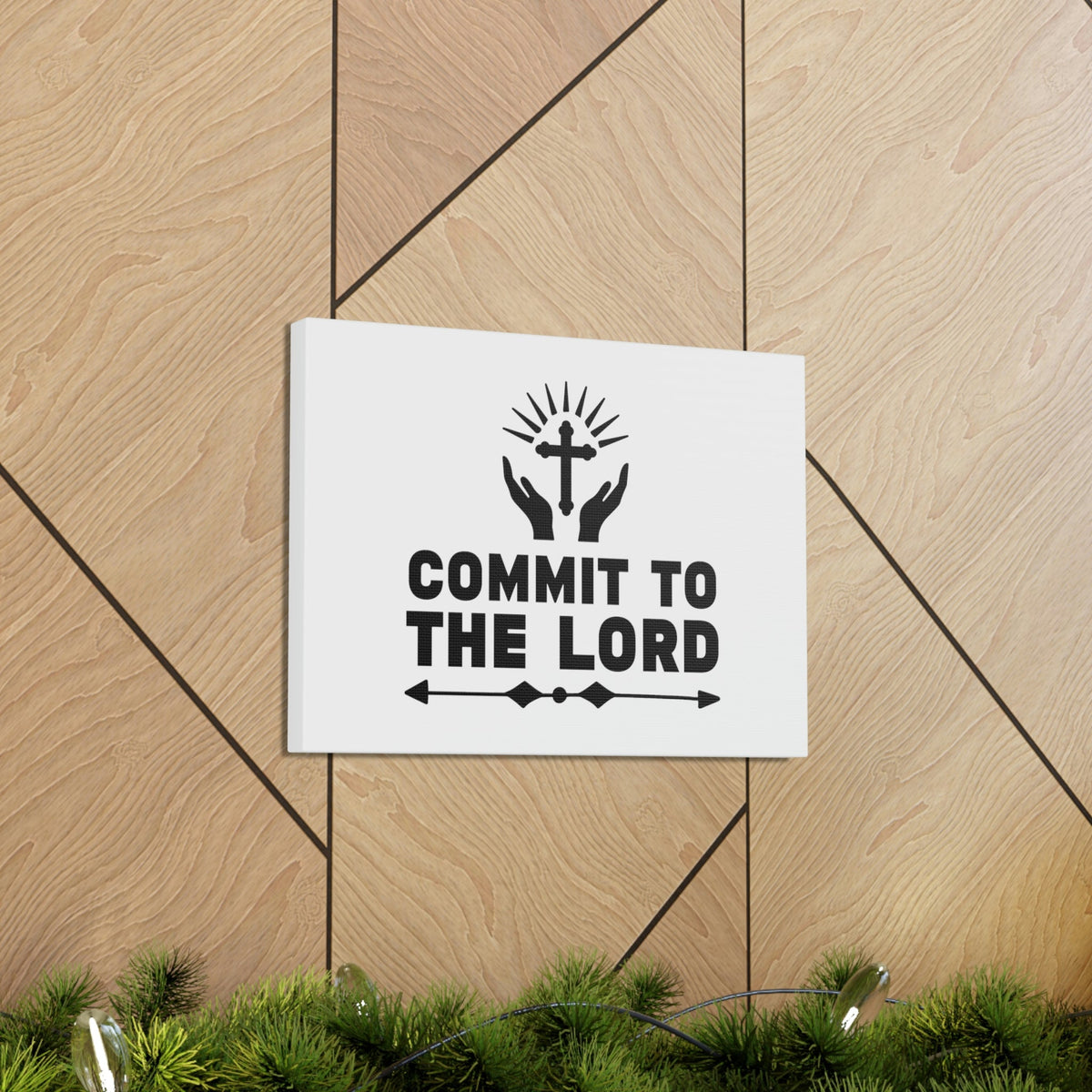 Scripture Walls Commit To The Lord Proverbs 16:3 Cross Christian Wall Art Bible Verse Print Ready to Hang Unframed-Express Your Love Gifts