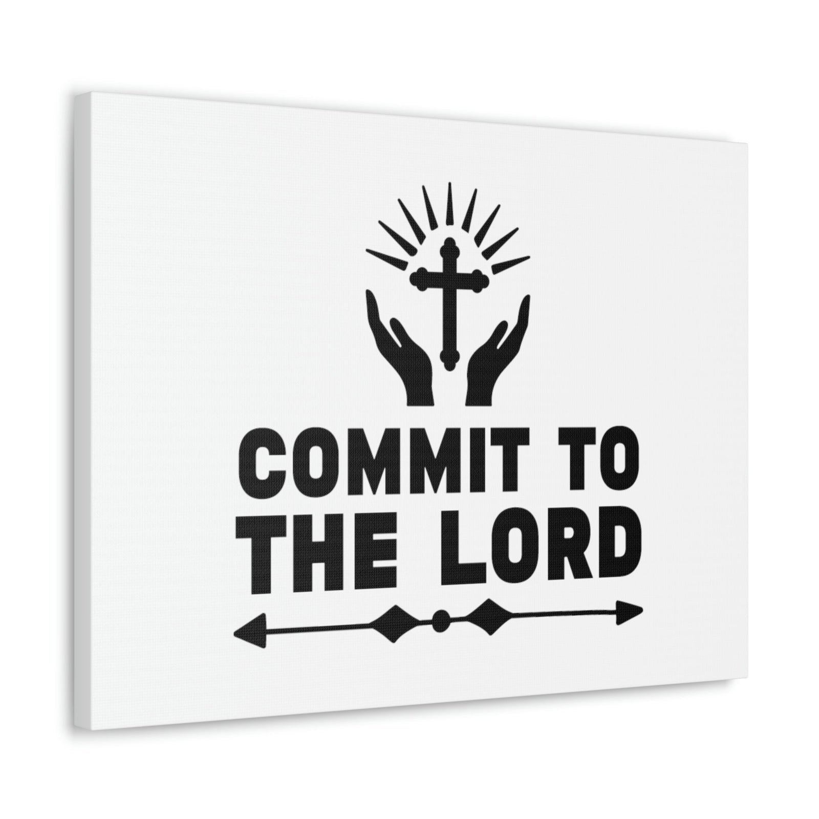 Scripture Walls Commit To The Lord Proverbs 16:3 Cross Christian Wall Art Bible Verse Print Ready to Hang Unframed-Express Your Love Gifts