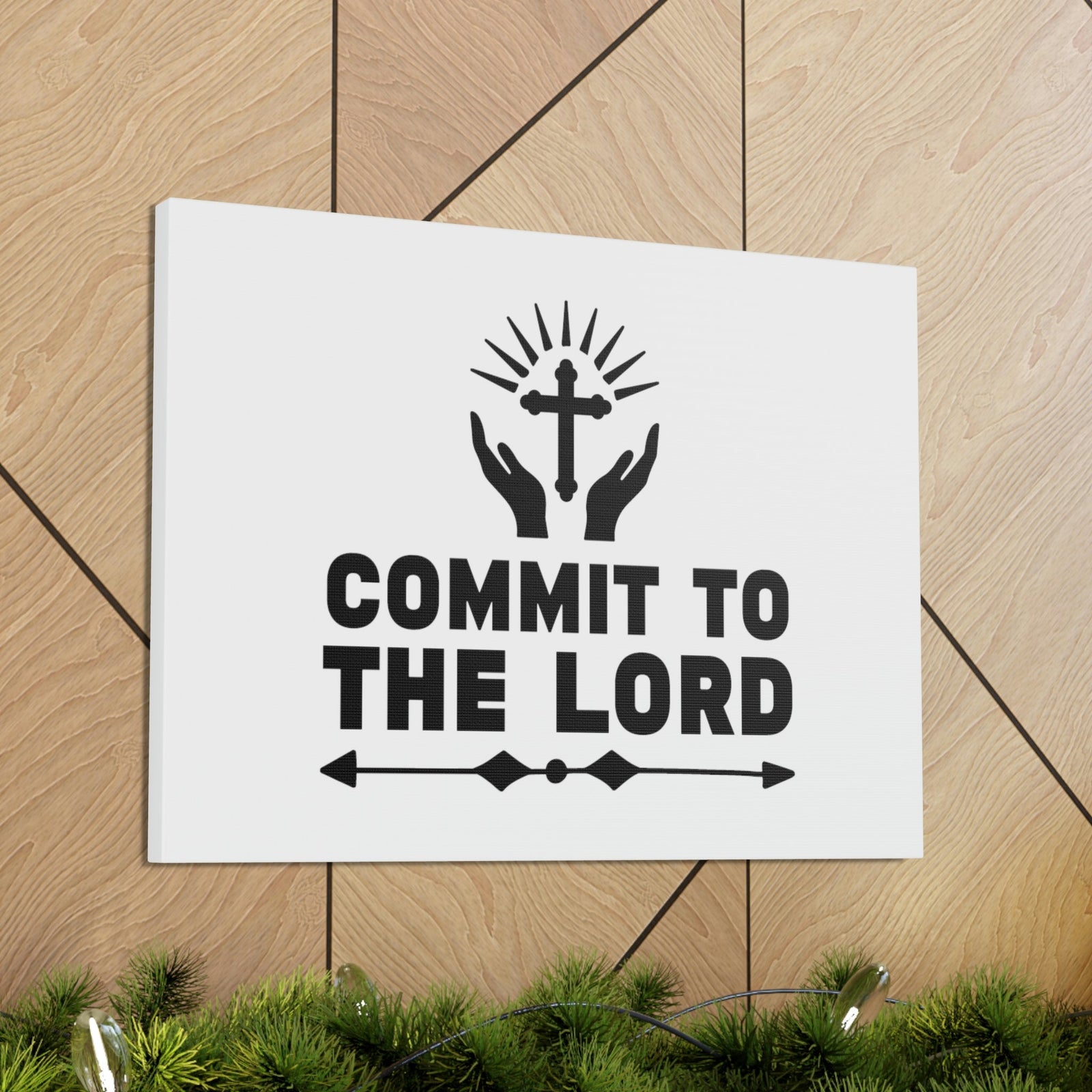 Scripture Walls Commit To The Lord Proverbs 16:3 Cross Christian Wall Art Bible Verse Print Ready to Hang Unframed-Express Your Love Gifts
