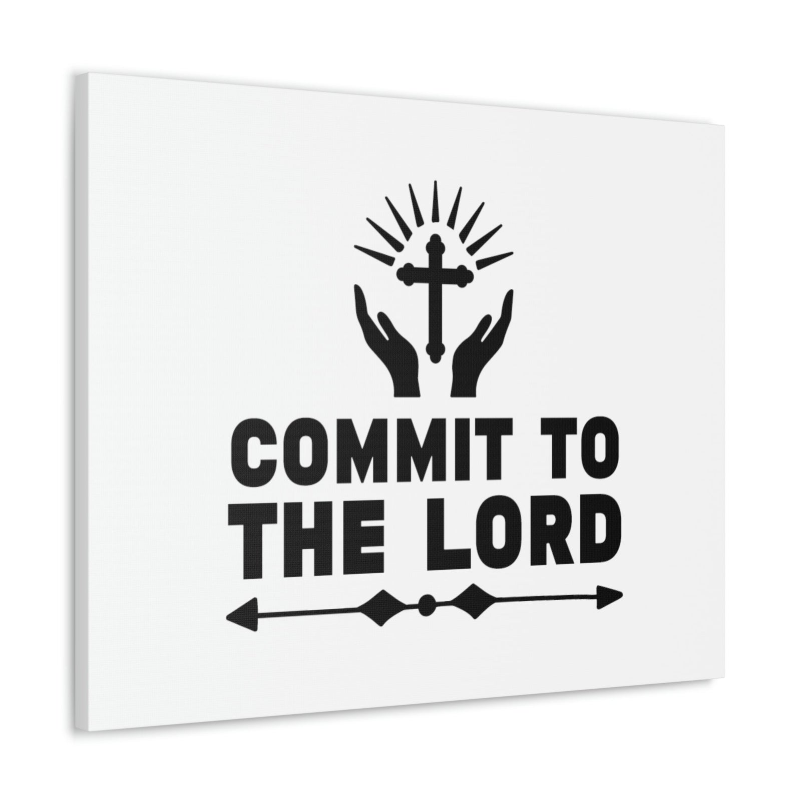 Scripture Walls Commit To The Lord Proverbs 16:3 Cross Christian Wall Art Bible Verse Print Ready to Hang Unframed-Express Your Love Gifts