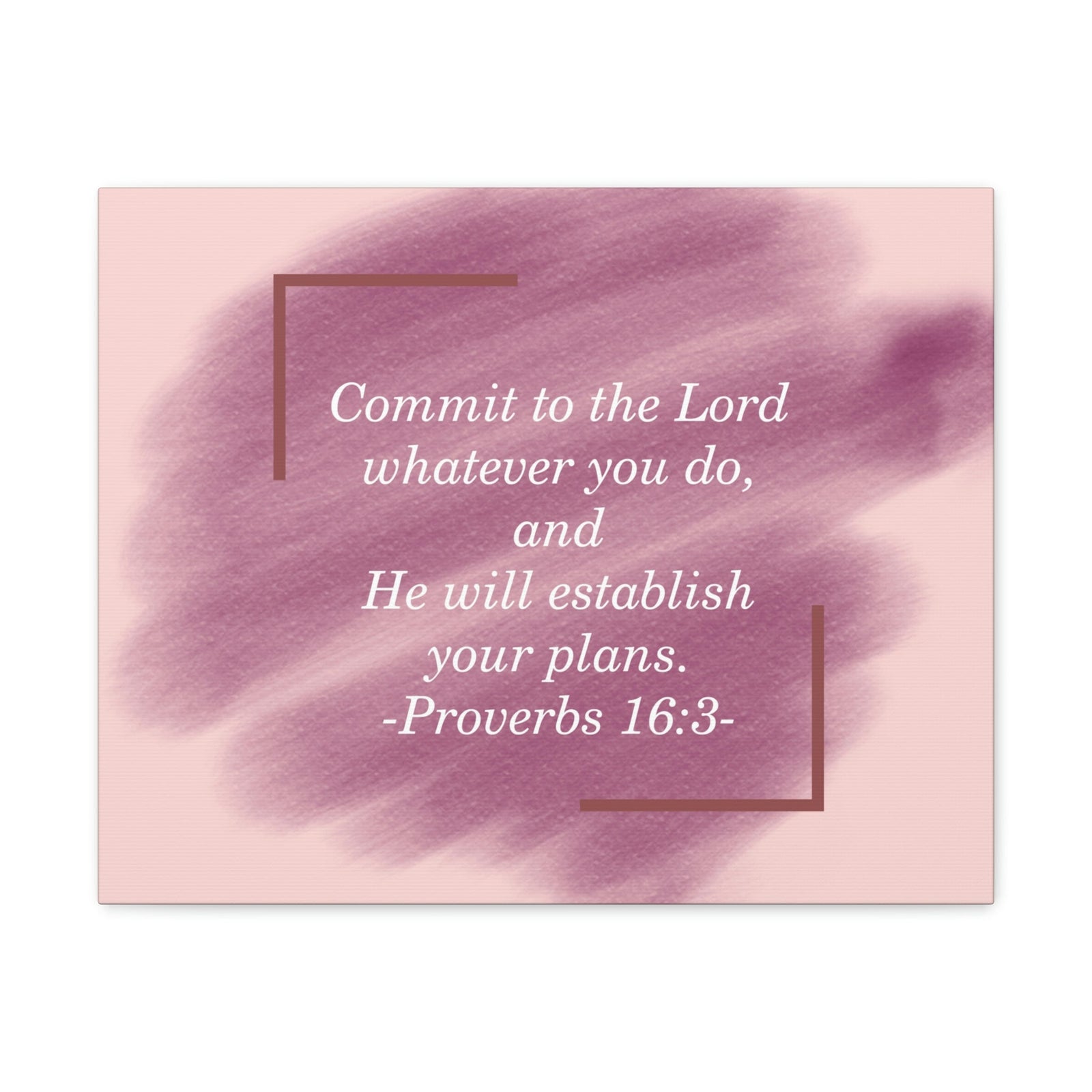 Scripture Walls Commit To The Lord Proverbs 16:3 Maroon Christian Wall Art Bible Verse Print Ready to Hang Unframed-Express Your Love Gifts