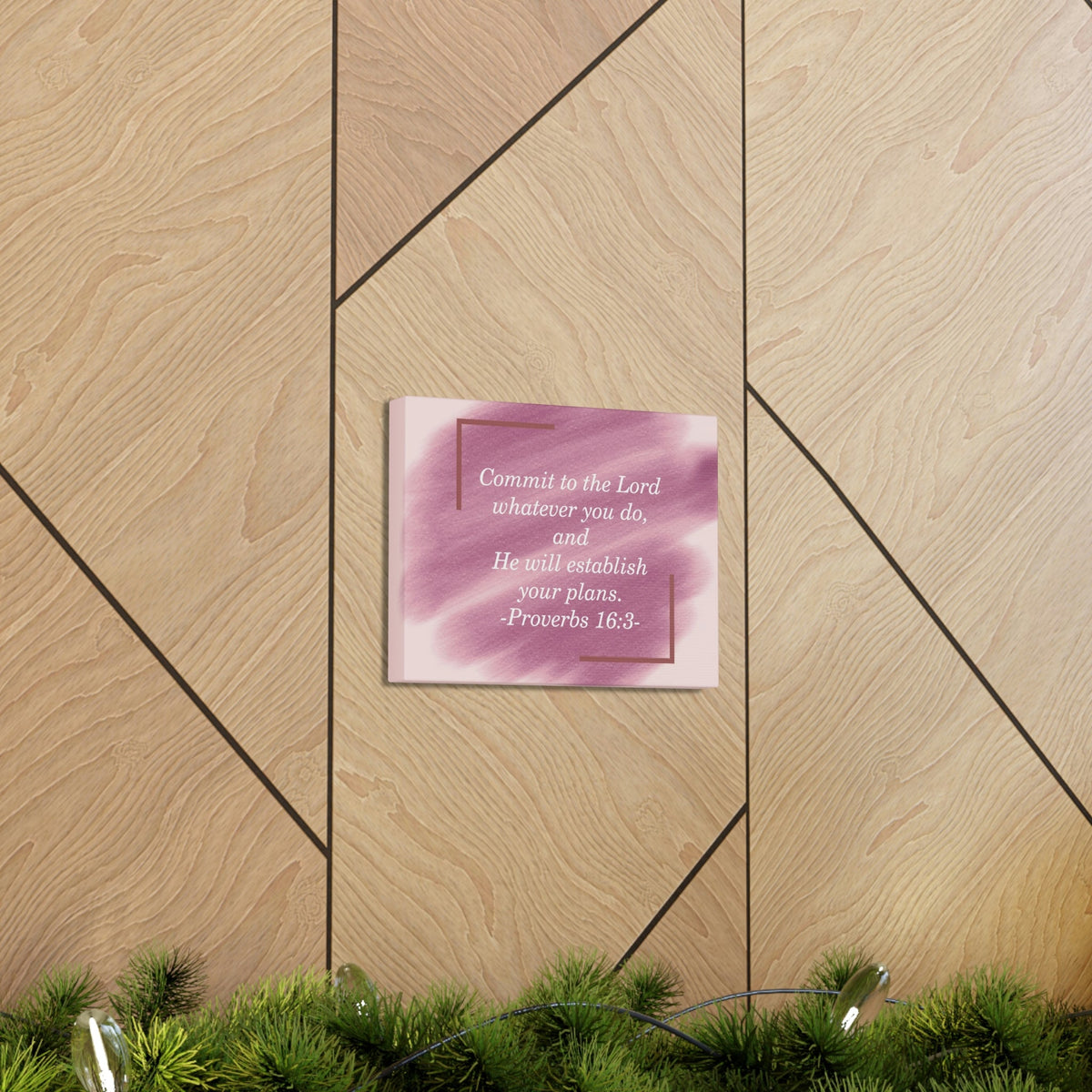 Scripture Walls Commit To The Lord Proverbs 16:3 Maroon Christian Wall Art Bible Verse Print Ready to Hang Unframed-Express Your Love Gifts
