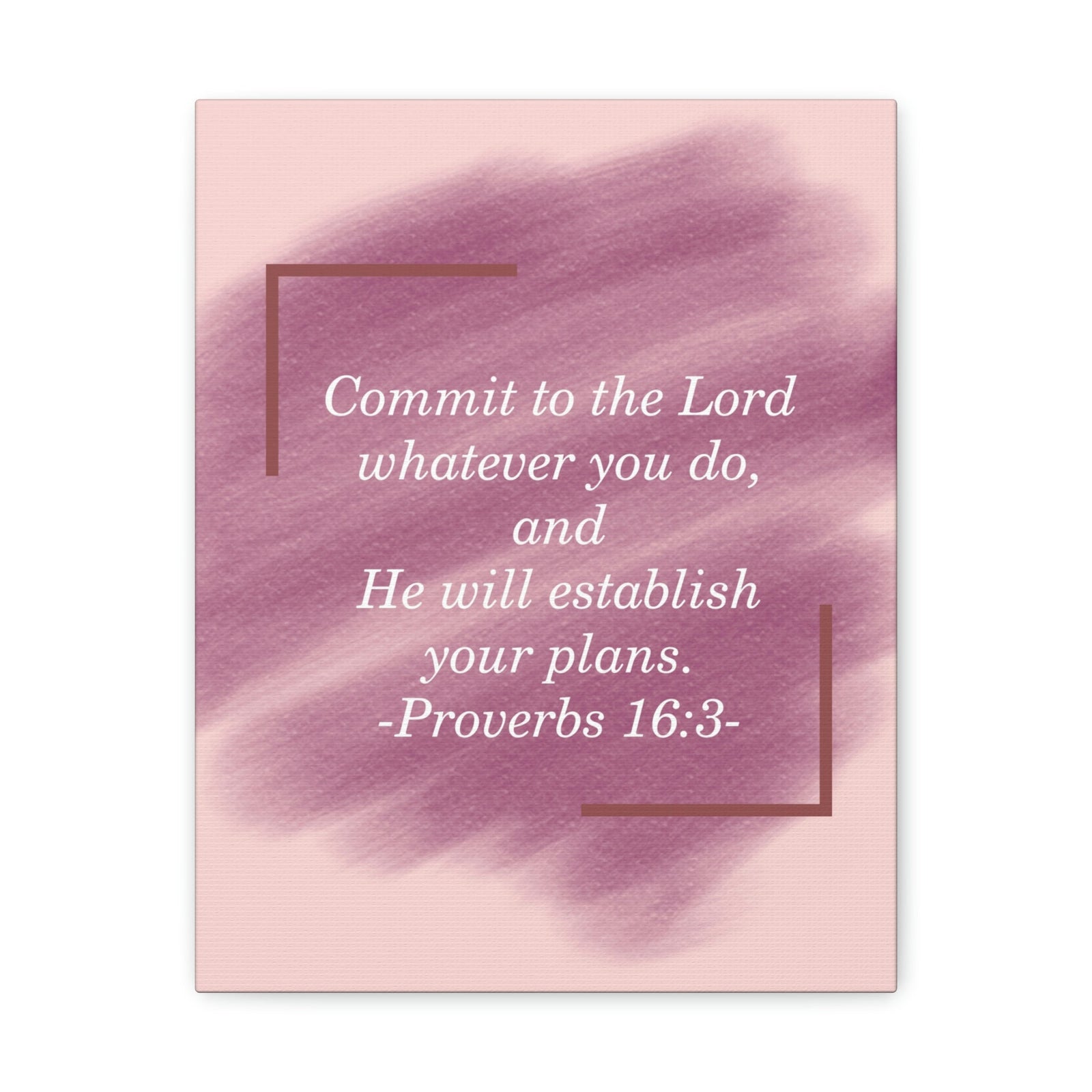 Scripture Walls Commit To The Lord Proverbs 16:3 Maroon Christian Wall Art Bible Verse Print Ready to Hang Unframed-Express Your Love Gifts