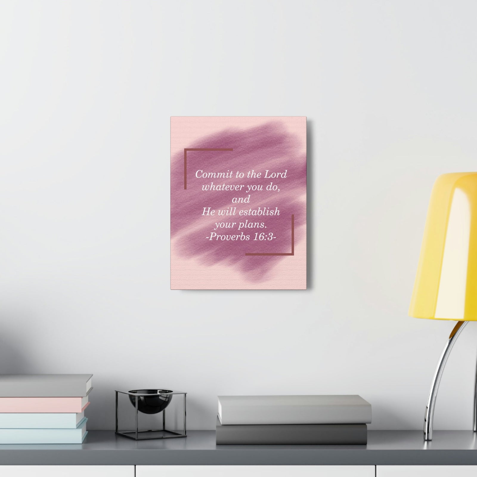 Scripture Walls Commit To The Lord Proverbs 16:3 Maroon Christian Wall Art Bible Verse Print Ready to Hang Unframed-Express Your Love Gifts