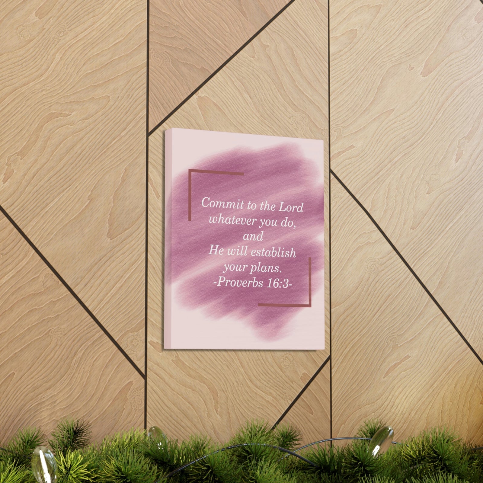 Scripture Walls Commit To The Lord Proverbs 16:3 Maroon Christian Wall Art Bible Verse Print Ready to Hang Unframed-Express Your Love Gifts