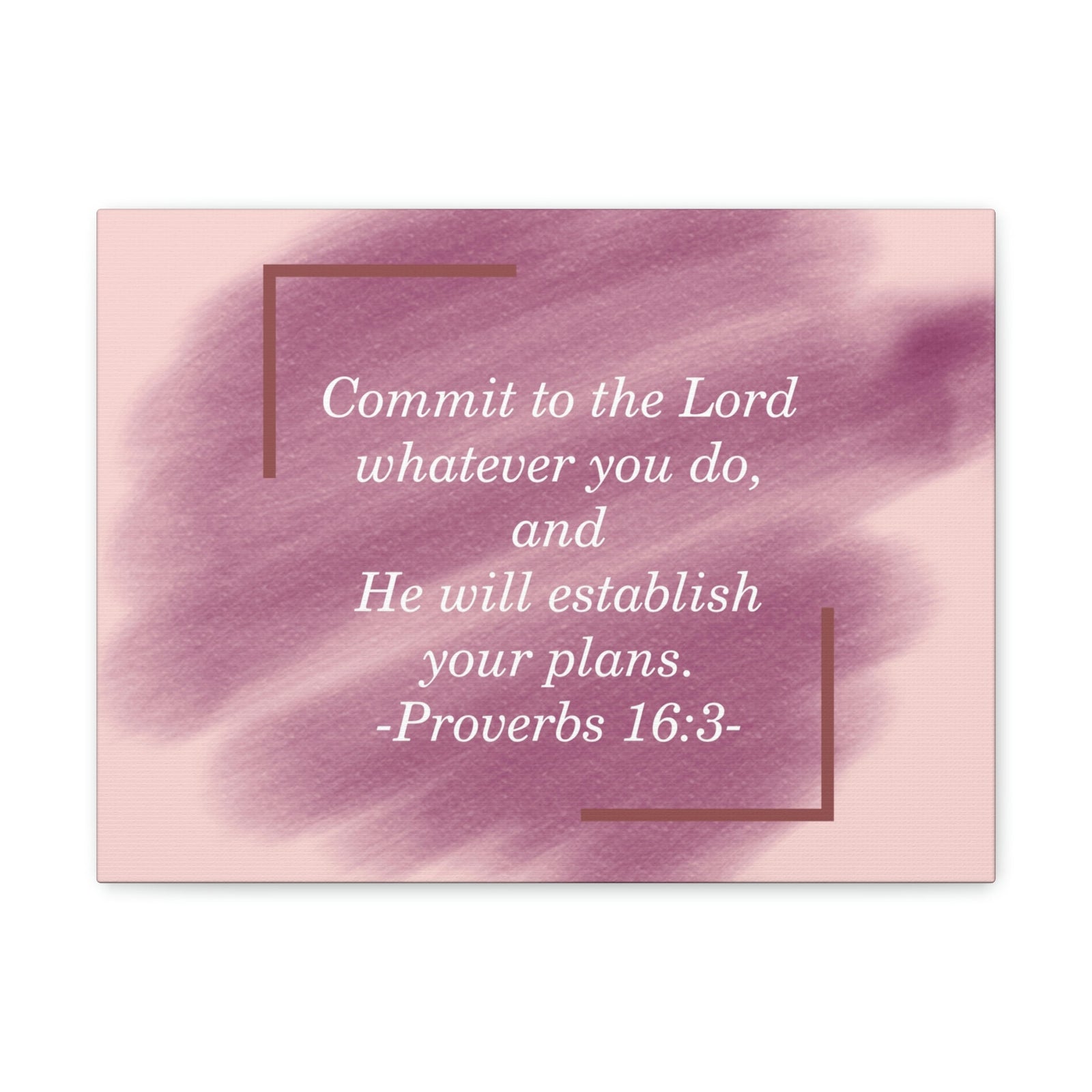 Scripture Walls Commit To The Lord Proverbs 16:3 Maroon Christian Wall Art Bible Verse Print Ready to Hang Unframed-Express Your Love Gifts