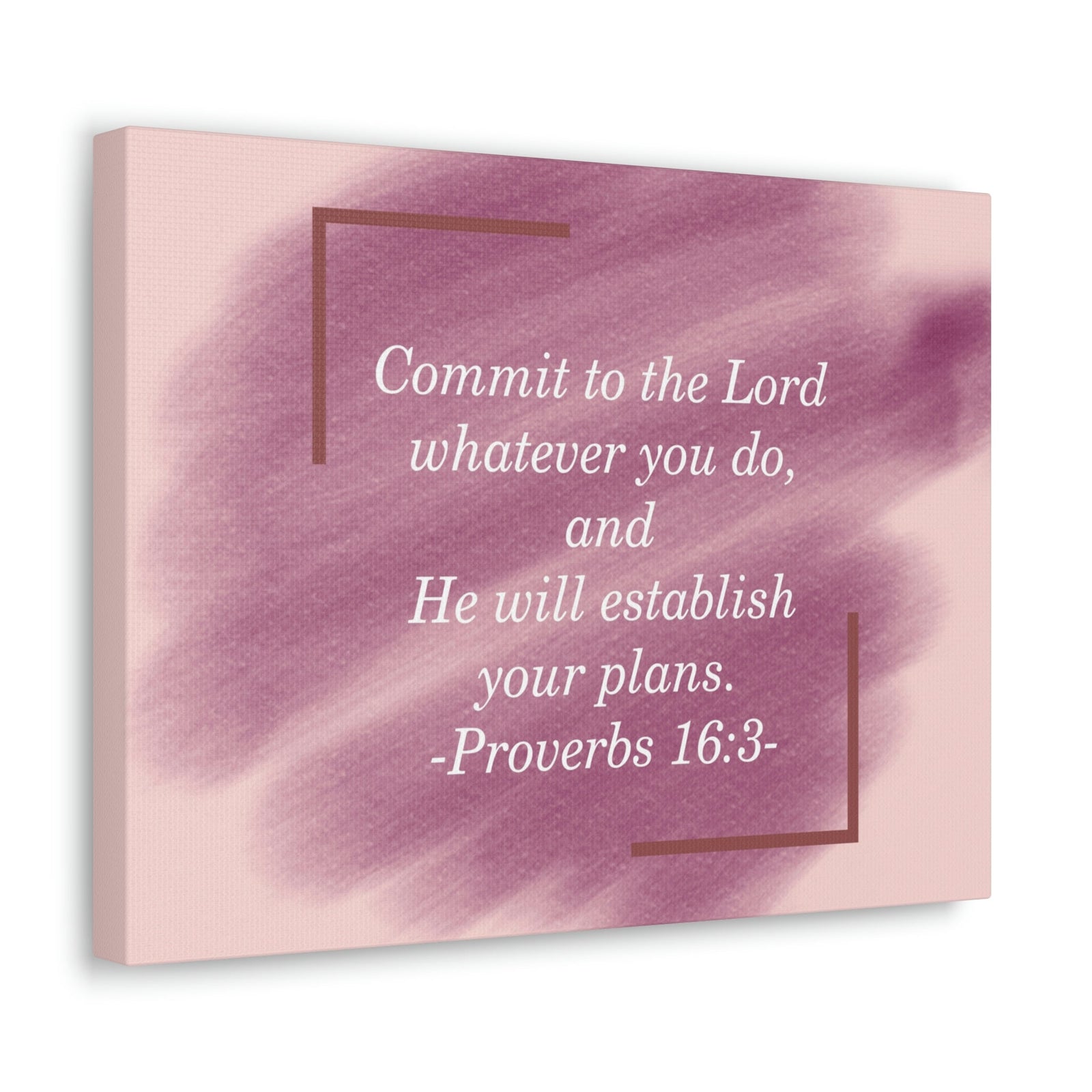 Scripture Walls Commit To The Lord Proverbs 16:3 Maroon Christian Wall Art Bible Verse Print Ready to Hang Unframed-Express Your Love Gifts
