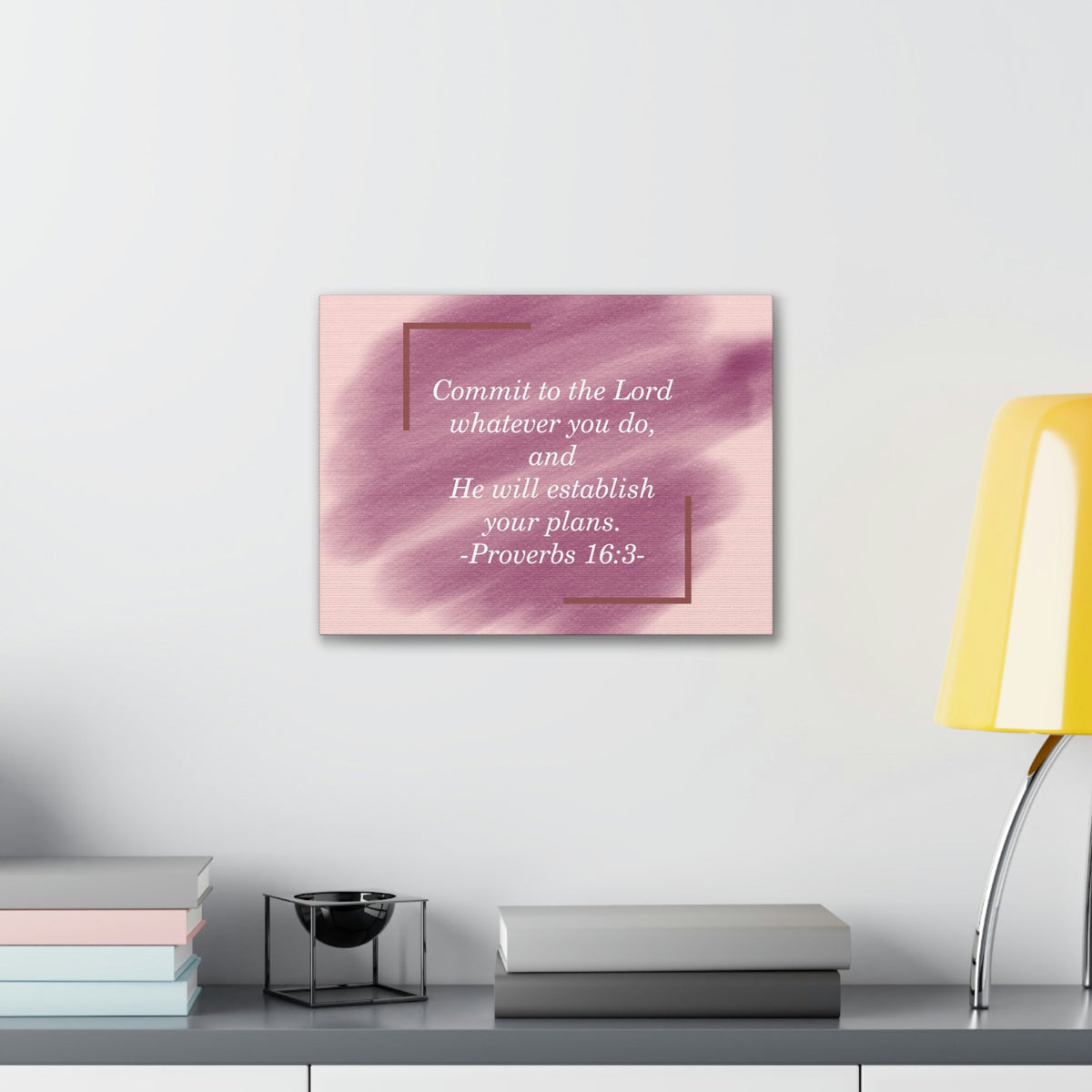 Scripture Walls Commit To The Lord Proverbs 16:3 Maroon Christian Wall Art Bible Verse Print Ready to Hang Unframed-Express Your Love Gifts