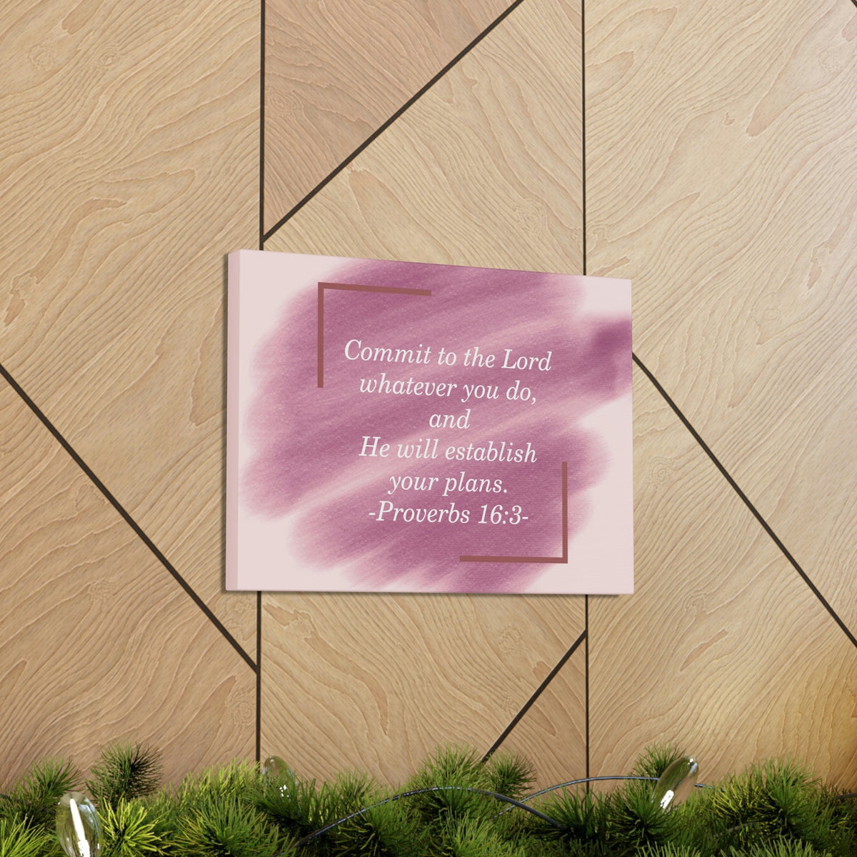 Scripture Walls Commit To The Lord Proverbs 16:3 Maroon Christian Wall Art Bible Verse Print Ready to Hang Unframed-Express Your Love Gifts