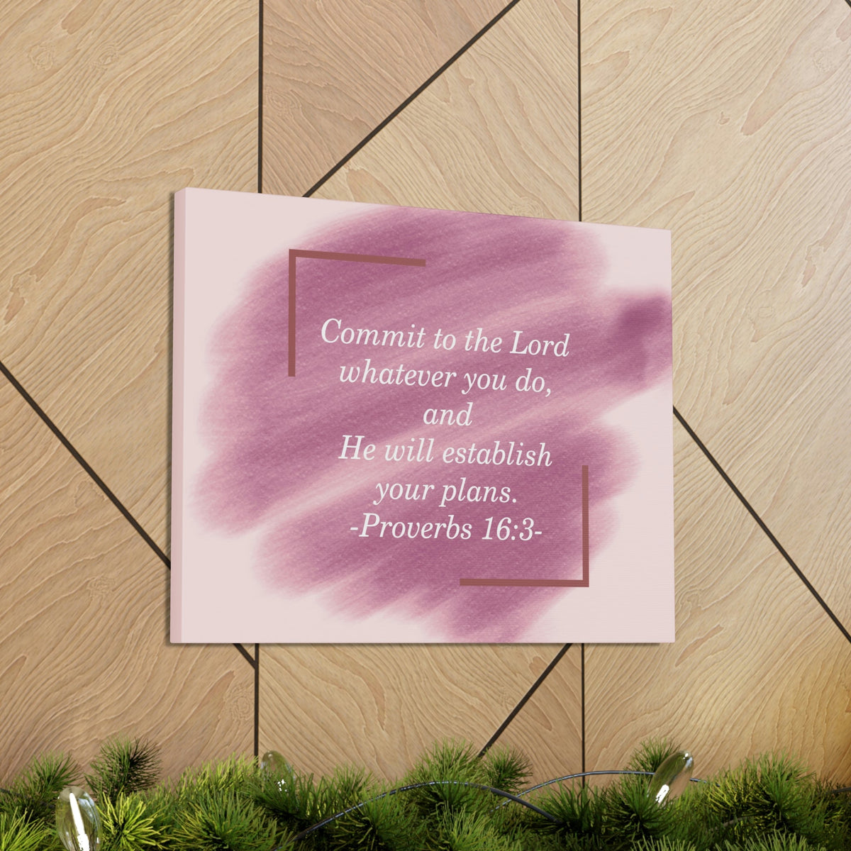 Scripture Walls Commit To The Lord Proverbs 16:3 Maroon Christian Wall Art Bible Verse Print Ready to Hang Unframed-Express Your Love Gifts