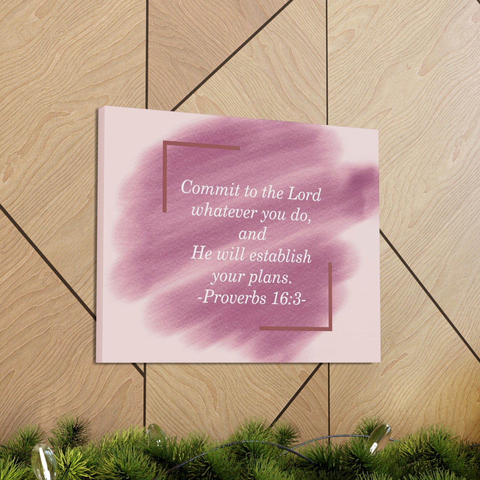Scripture Walls Commit To The Lord Proverbs 16:3 Maroon Christian Wall Art Bible Verse Print Ready to Hang Unframed-Express Your Love Gifts