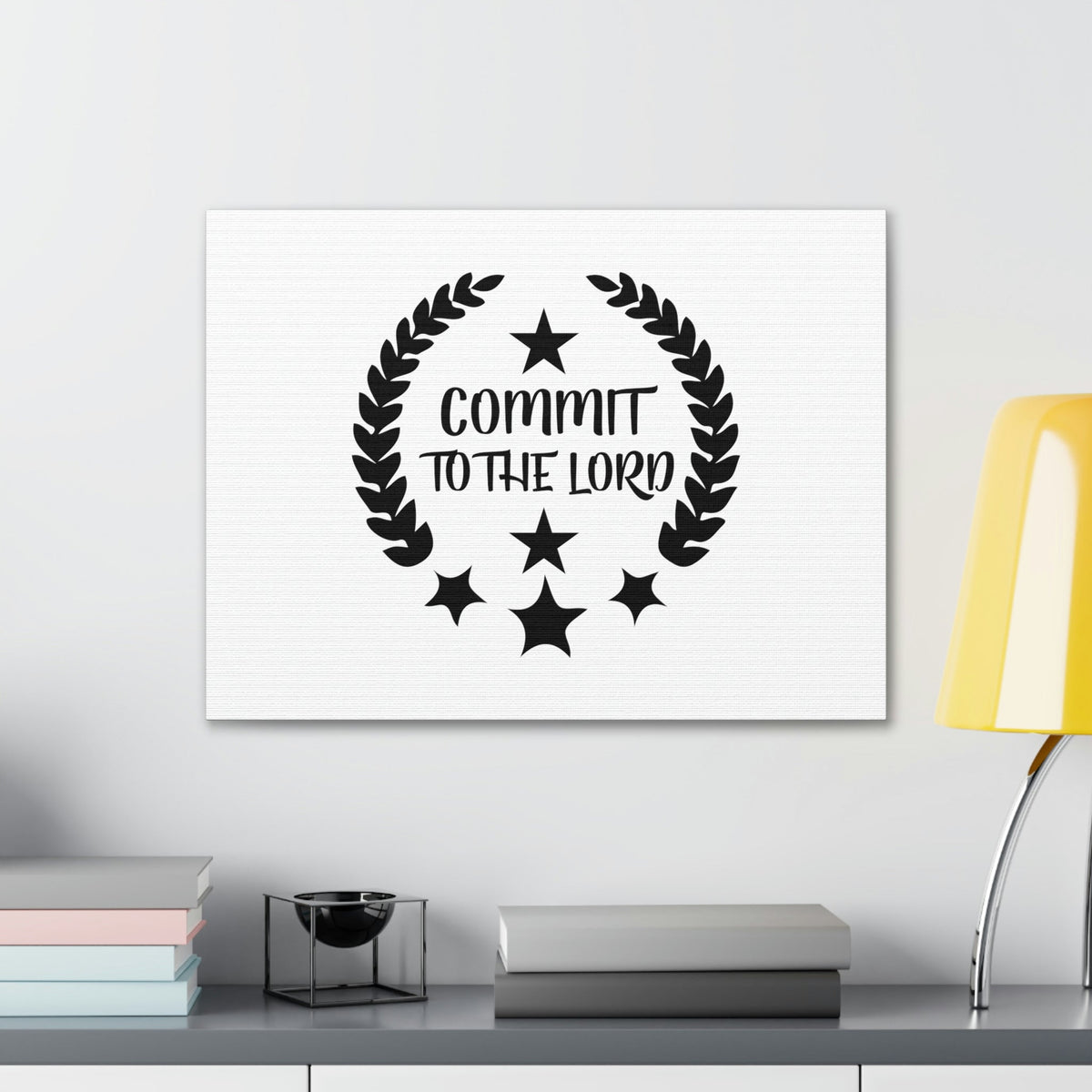 Scripture Walls Commit To The Lord Proverbs 16:3 Stars Christian Wall Art Bible Verse Print Ready to Hang Unframed-Express Your Love Gifts