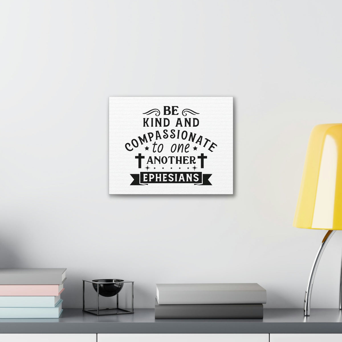 Scripture Walls Compassionate To One Another Ephesians 2:10 Cross Bible Canvas Christian Wall Art Ready to Hang Unframed-Express Your Love Gifts