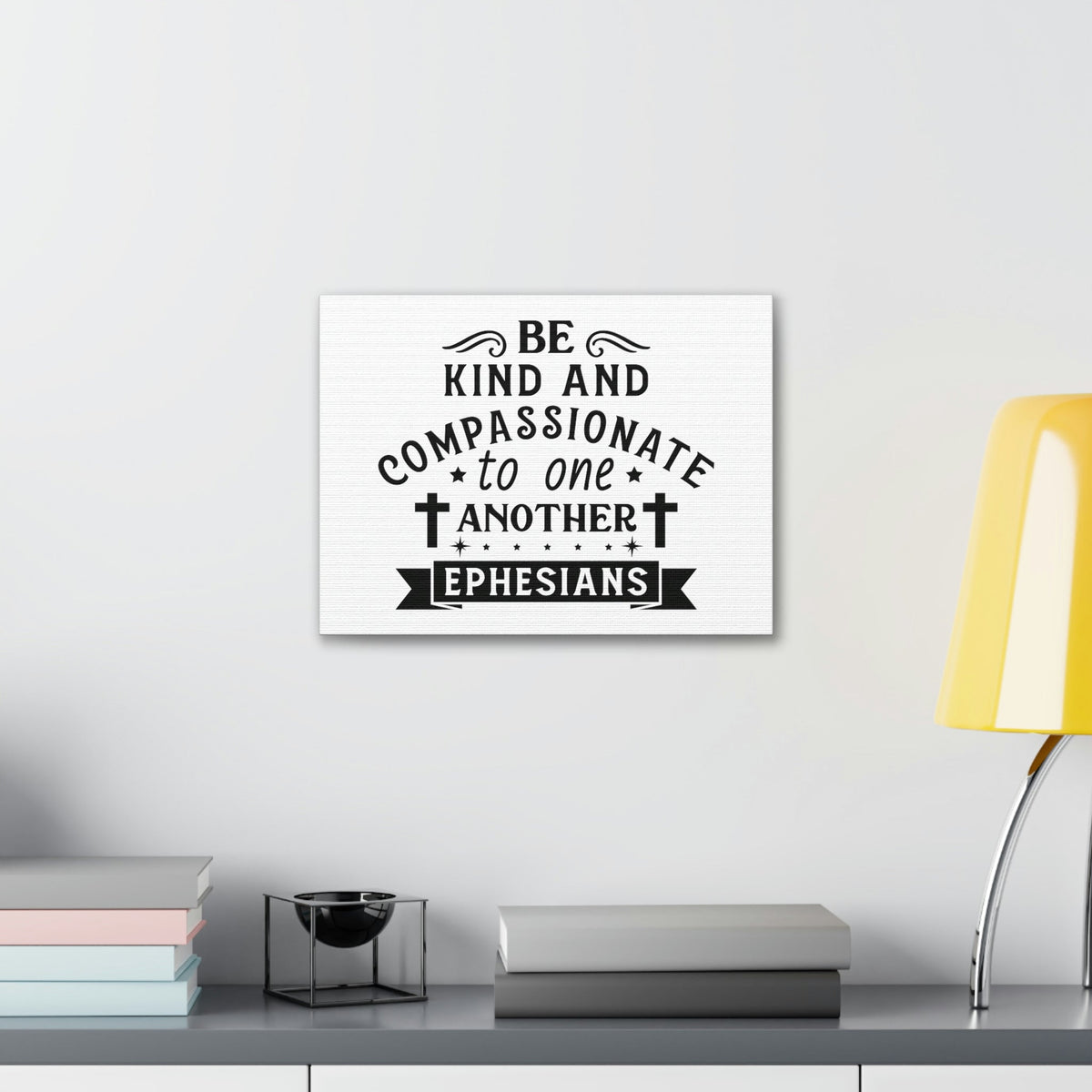 Scripture Walls Compassionate To One Another Ephesians 2:10 Cross Bible Canvas Christian Wall Art Ready to Hang Unframed-Express Your Love Gifts