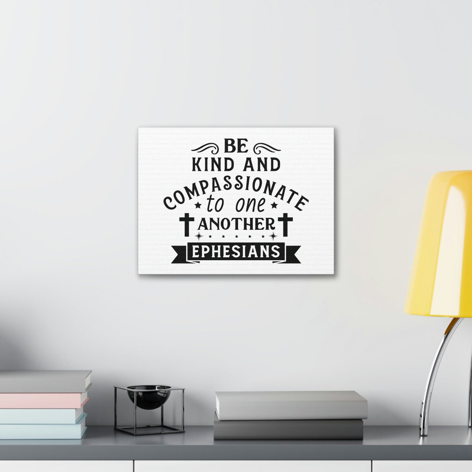 Scripture Walls Compassionate To One Another Ephesians 2:10 Cross Bible Canvas Christian Wall Art Ready to Hang Unframed-Express Your Love Gifts
