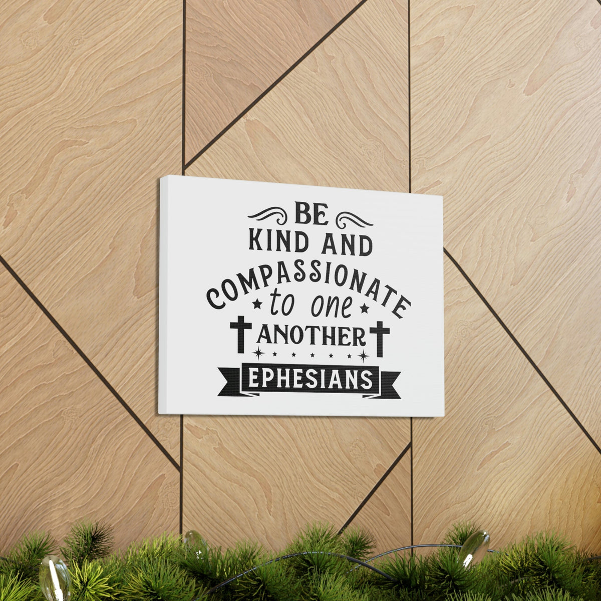 Scripture Walls Compassionate To One Another Ephesians 2:10 Cross Bible Canvas Christian Wall Art Ready to Hang Unframed-Express Your Love Gifts