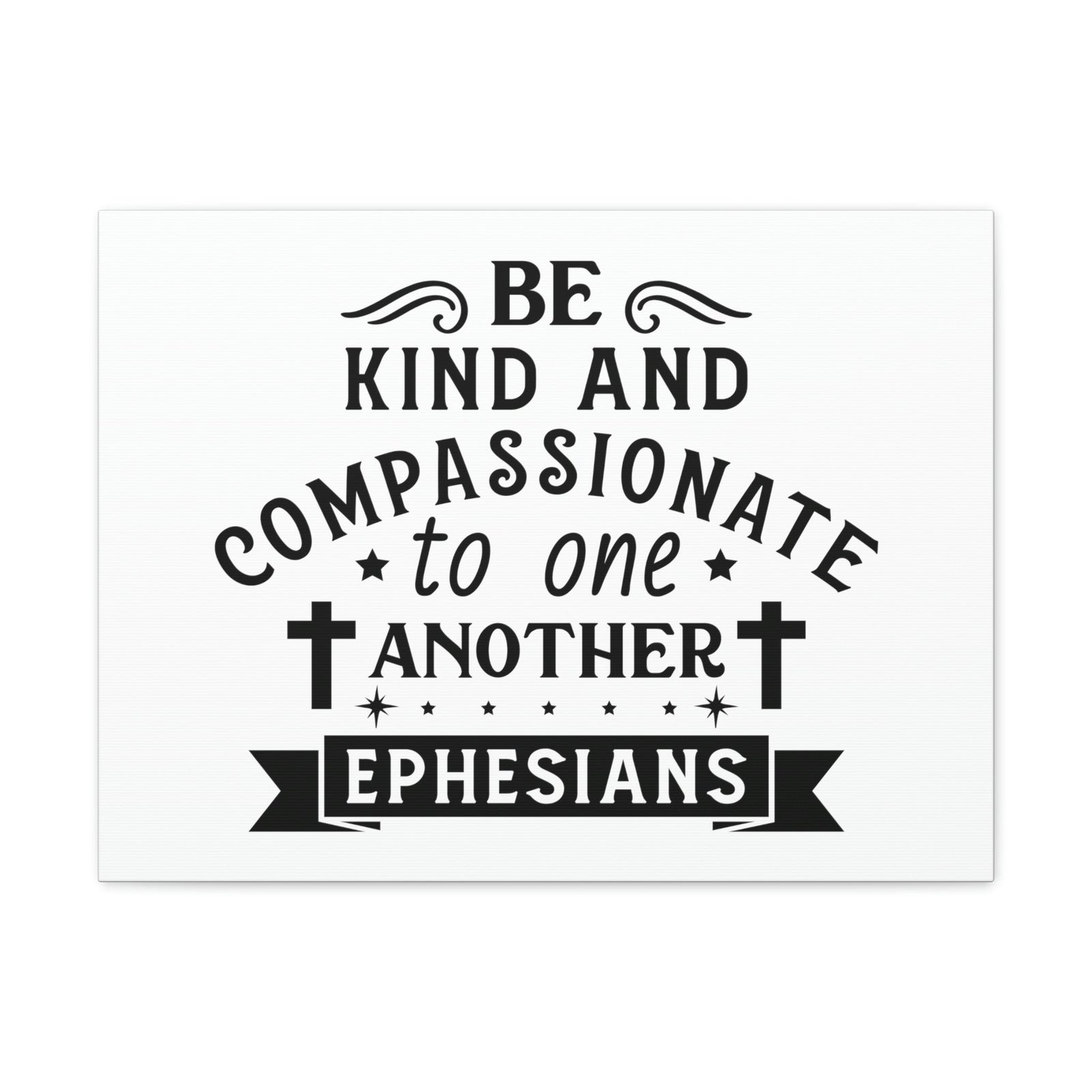 Scripture Walls Compassionate To One Another Ephesians 2:10 Cross Bible Canvas Christian Wall Art Ready to Hang Unframed-Express Your Love Gifts