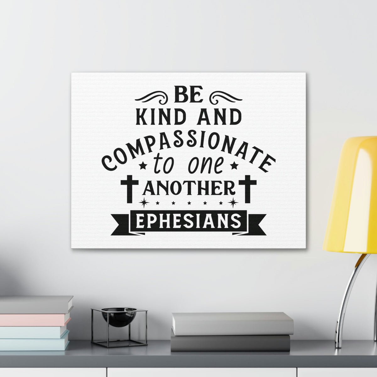 Scripture Walls Compassionate To One Another Ephesians 2:10 Cross Bible Canvas Christian Wall Art Ready to Hang Unframed-Express Your Love Gifts