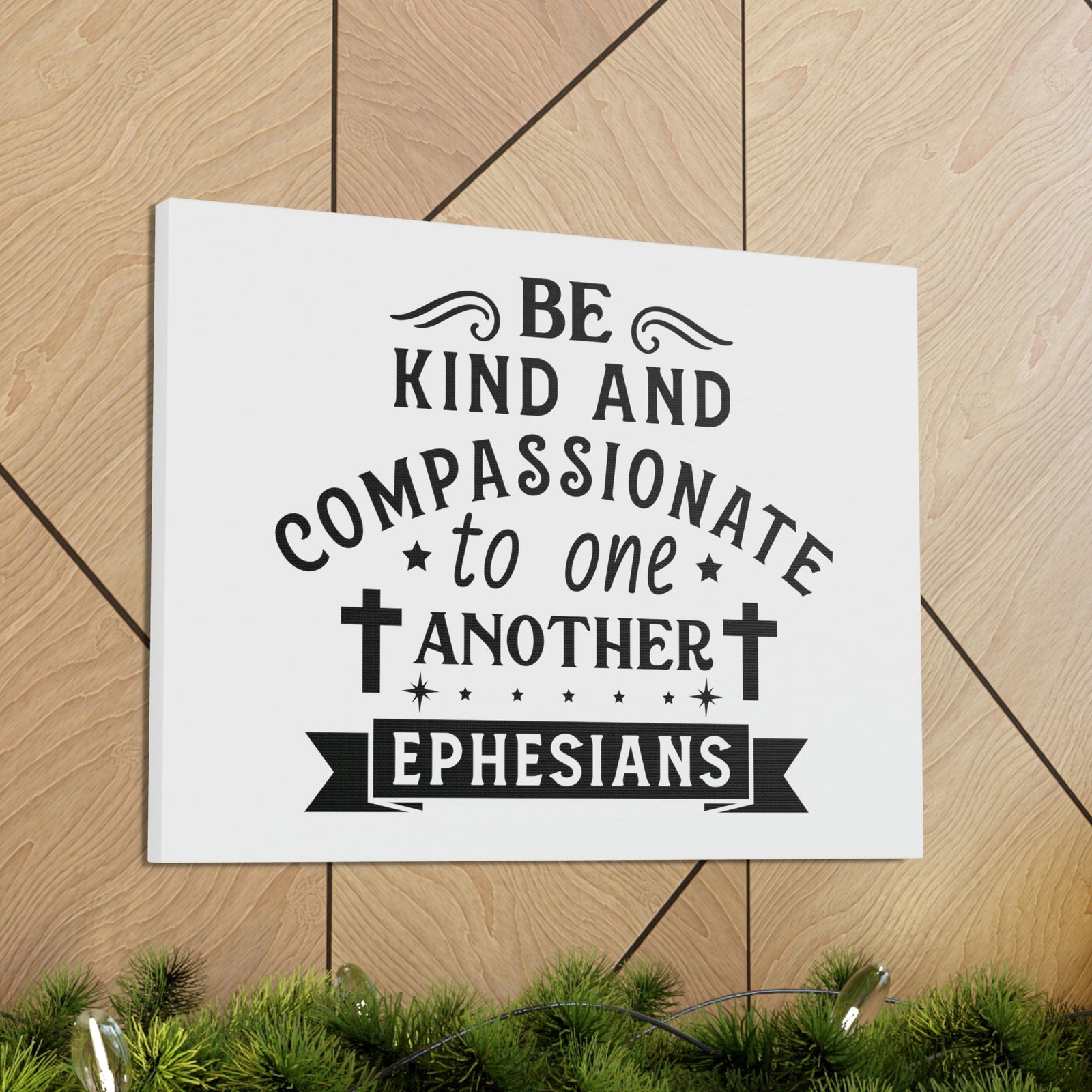 Scripture Walls Compassionate To One Another Ephesians 2:10 Cross Bible Canvas Christian Wall Art Ready to Hang Unframed-Express Your Love Gifts