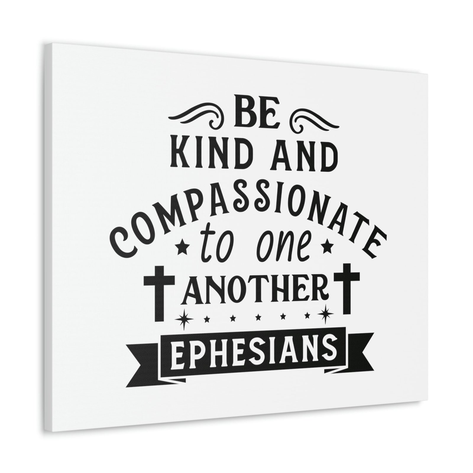 Scripture Walls Compassionate To One Another Ephesians 2:10 Cross Bible Canvas Christian Wall Art Ready to Hang Unframed-Express Your Love Gifts