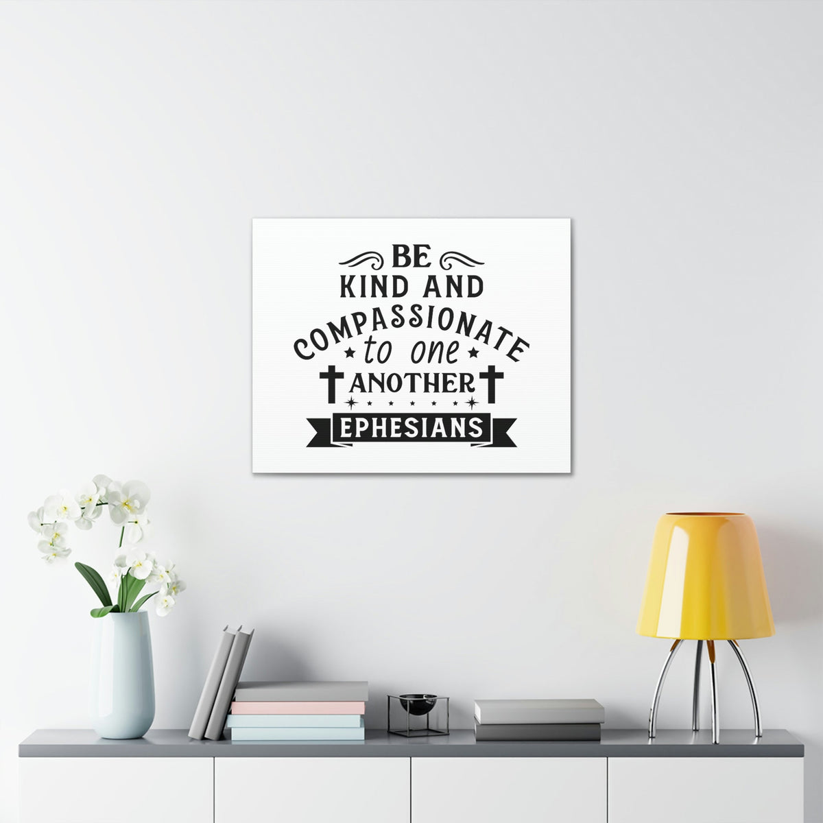 Scripture Walls Compassionate To One Another Ephesians 2:10 Cross Bible Canvas Christian Wall Art Ready to Hang Unframed-Express Your Love Gifts