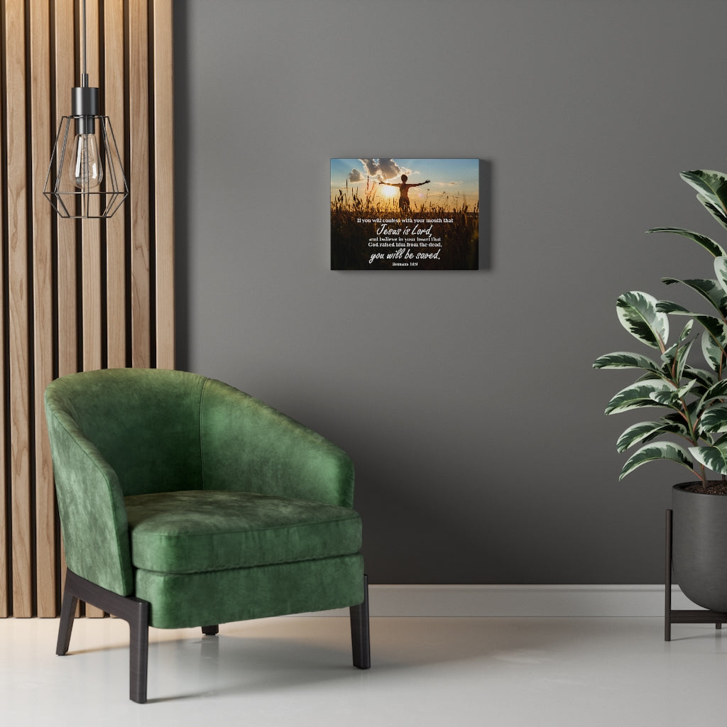 Scripture Walls Confess Jesus Romans 10:9 Wall Art Christian Home Decor Unframed-Express Your Love Gifts