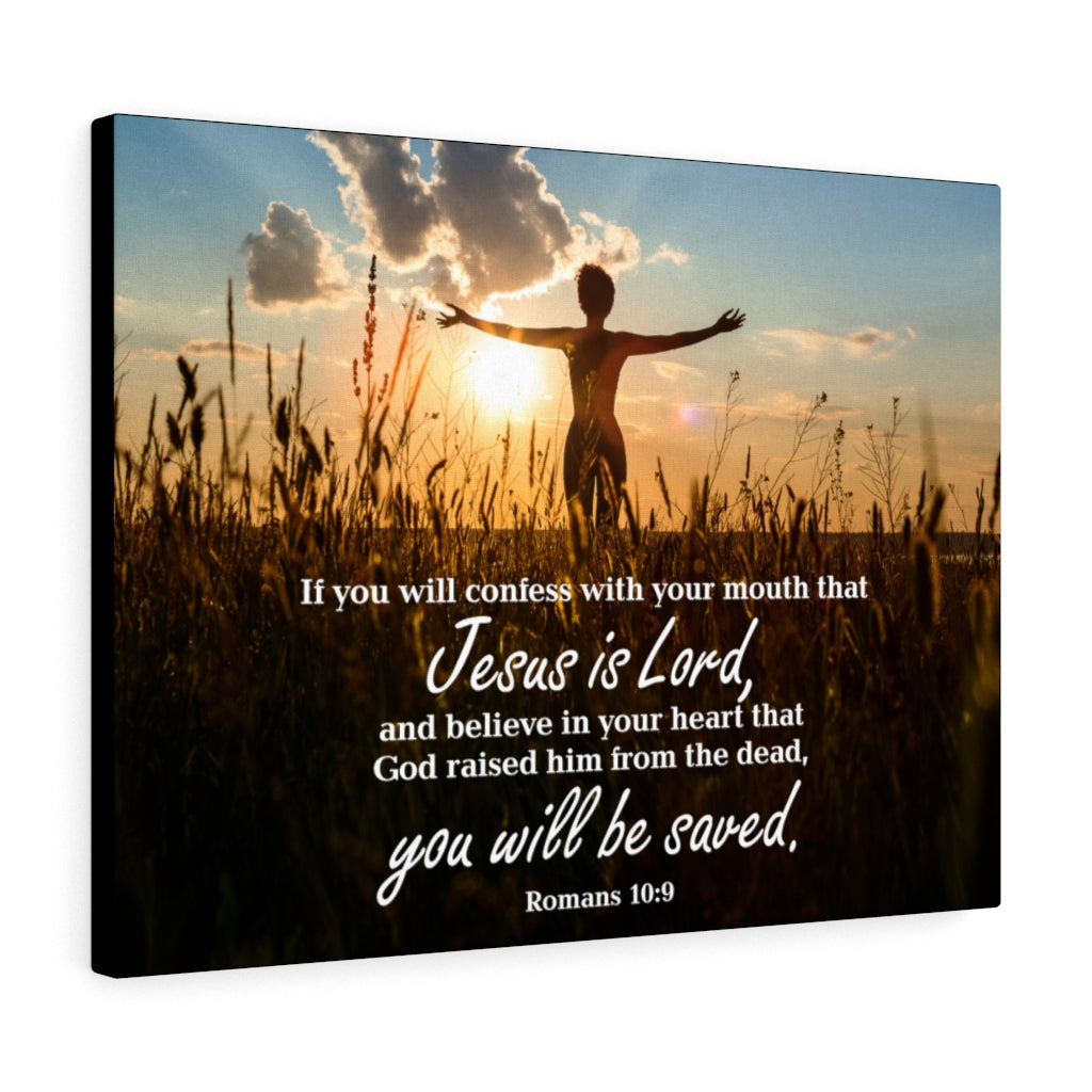 Scripture Walls Confess Jesus Romans 10:9 Wall Art Christian Home Decor Unframed-Express Your Love Gifts