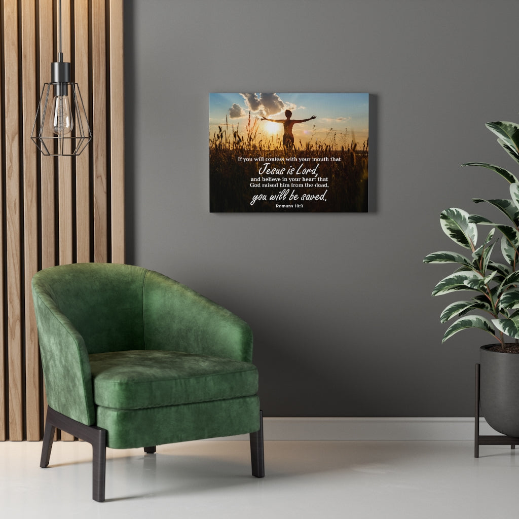Scripture Walls Confess Jesus Romans 10:9 Wall Art Christian Home Decor Unframed-Express Your Love Gifts