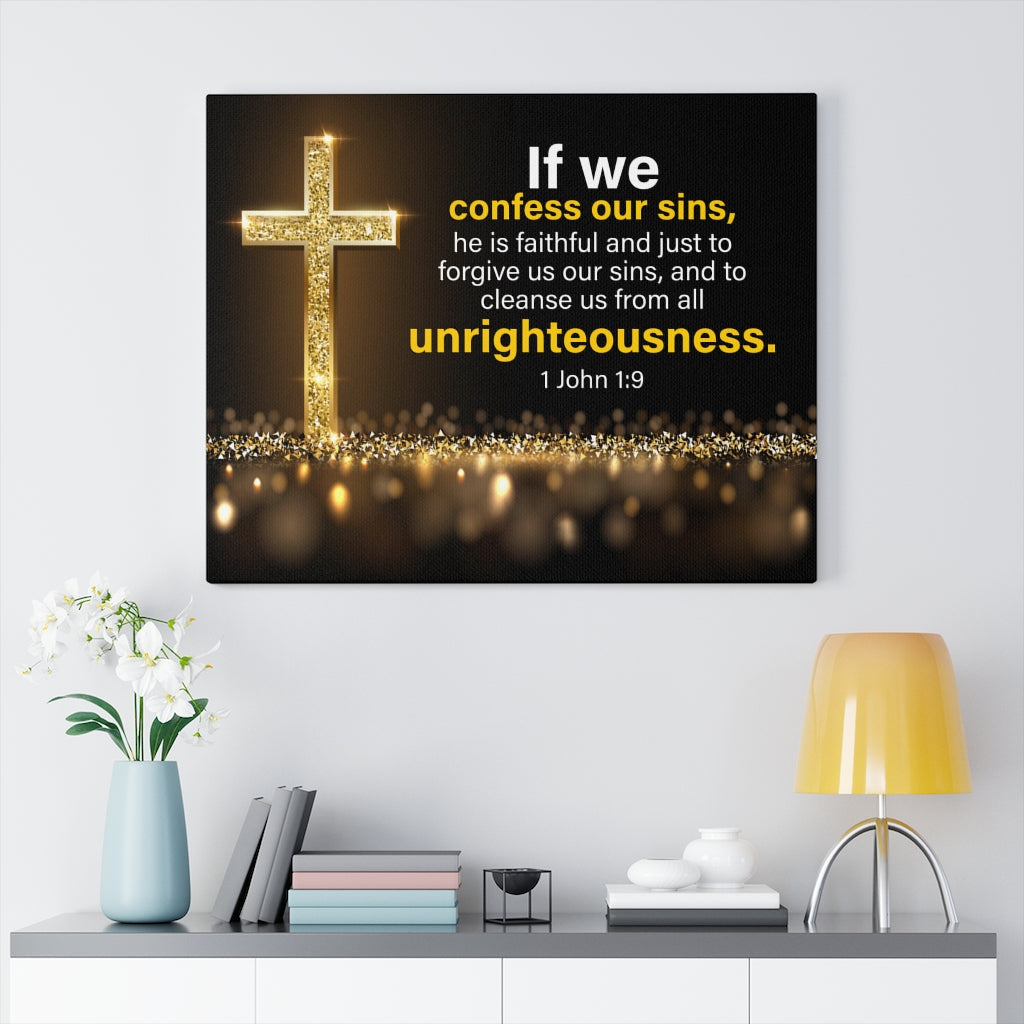 Scripture Walls Confess to Cleanse 1 John 1:9 Wall Art Christian Home Decor Unframed-Express Your Love Gifts