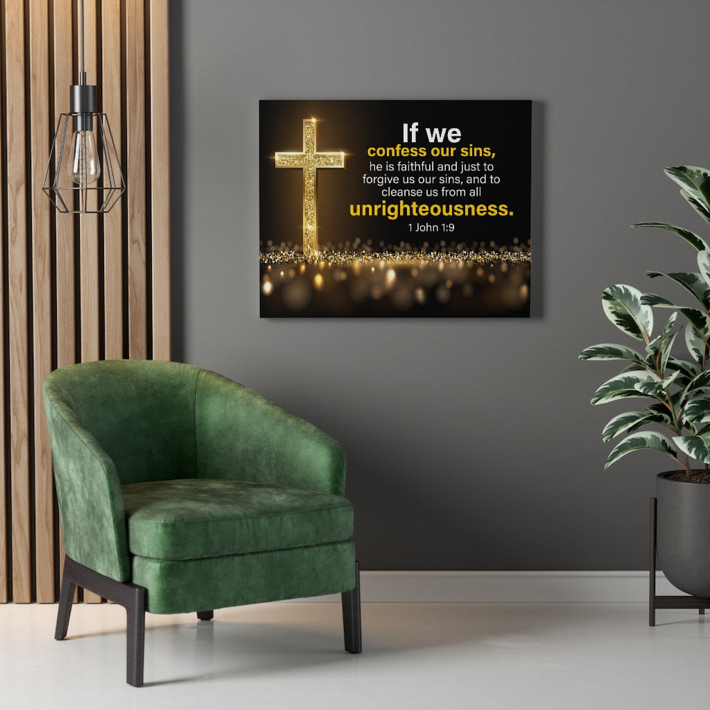 Scripture Walls Confess to Cleanse 1 John 1:9 Wall Art Christian Home Decor Unframed-Express Your Love Gifts