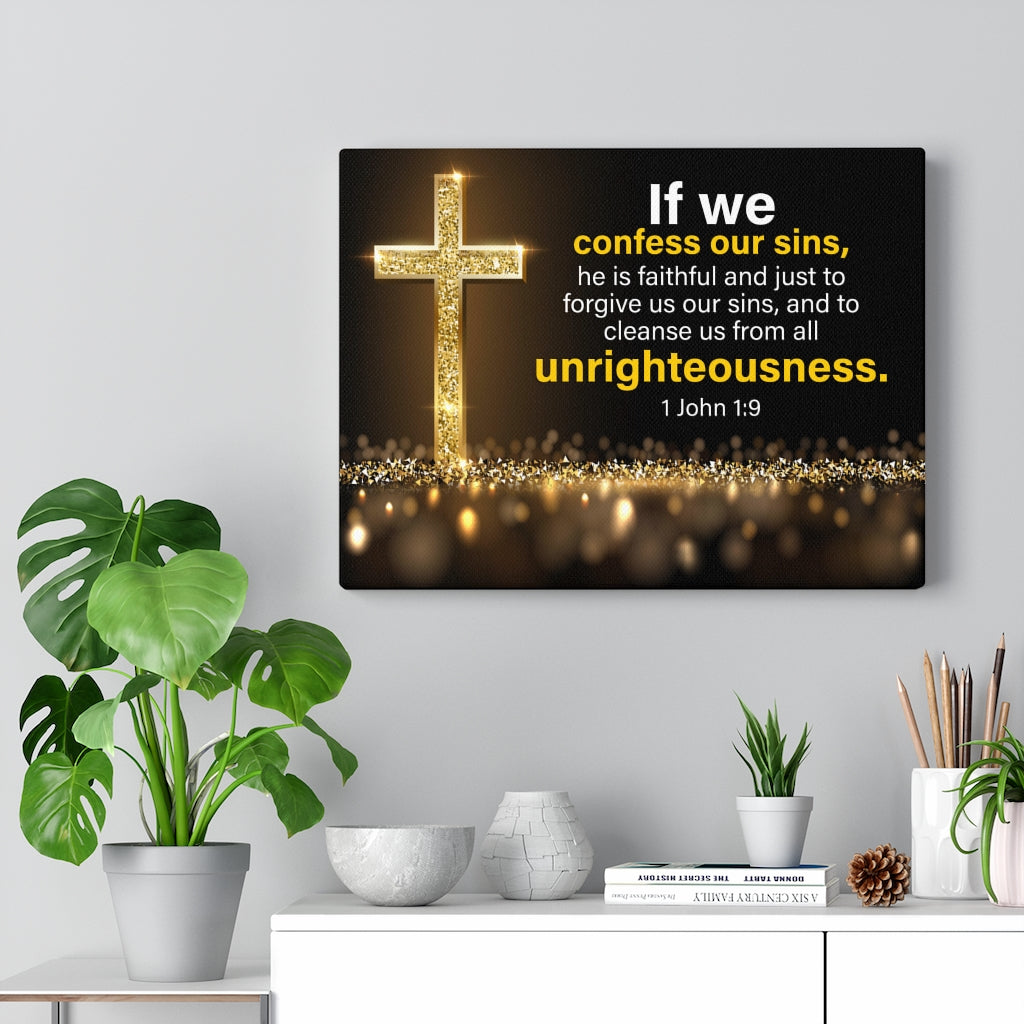 Scripture Walls Confess to Cleanse 1 John 1:9 Wall Art Christian Home Decor Unframed-Express Your Love Gifts