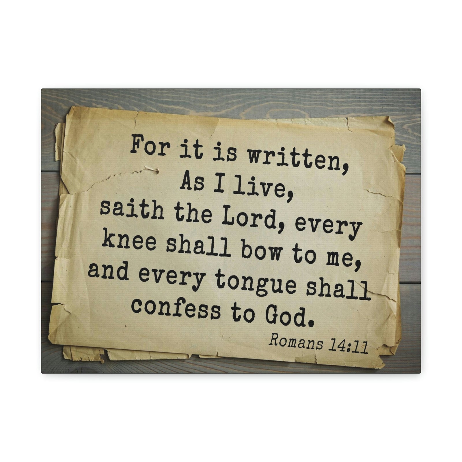 Scripture Walls Confess To God Romans 14:11 Bible Verse Canvas Christian Wall Art Bible Verse Print Ready To Hang Unframed-Express Your Love Gifts