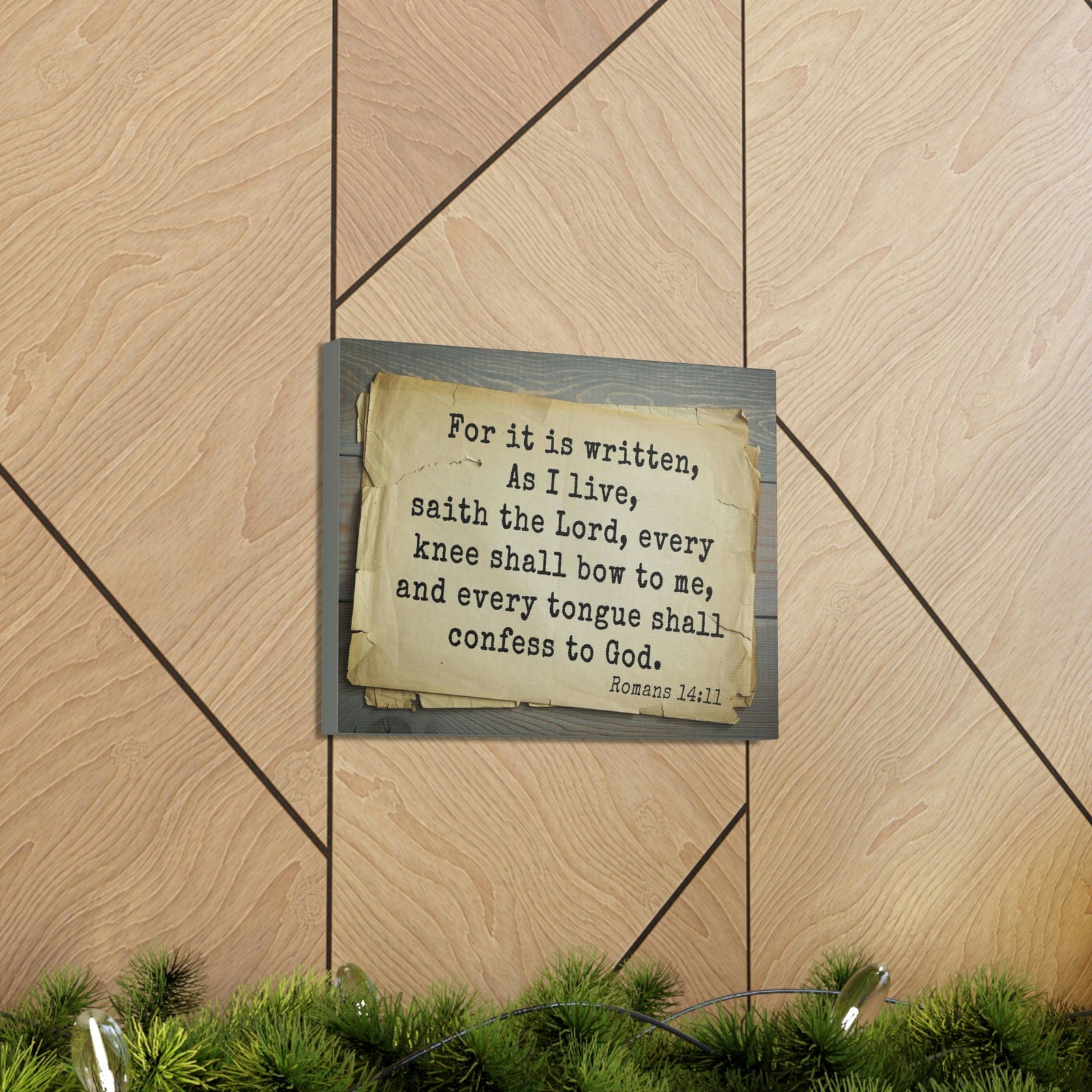 Scripture Walls Confess To God Romans 14:11 Bible Verse Canvas Christian Wall Art Bible Verse Print Ready To Hang Unframed-Express Your Love Gifts