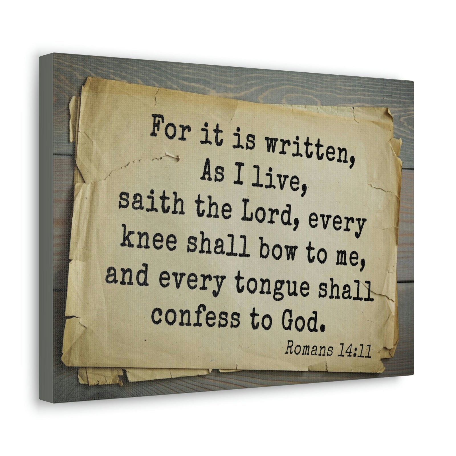 Scripture Walls Confess To God Romans 14:11 Bible Verse Canvas Christian Wall Art Bible Verse Print Ready To Hang Unframed-Express Your Love Gifts