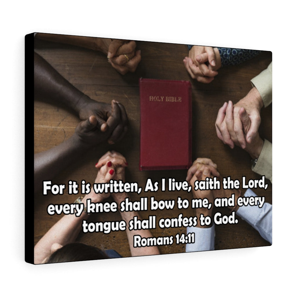 Scripture Walls Confess to God Romans 14:11 Christian Home Decor Bible Art Unframed-Express Your Love Gifts