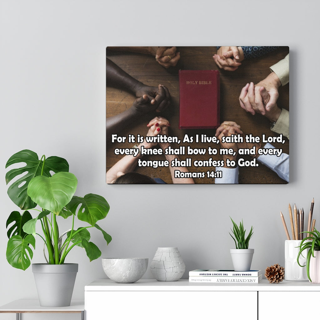 Scripture Walls Confess to God Romans 14:11 Christian Home Decor Bible Art Unframed-Express Your Love Gifts