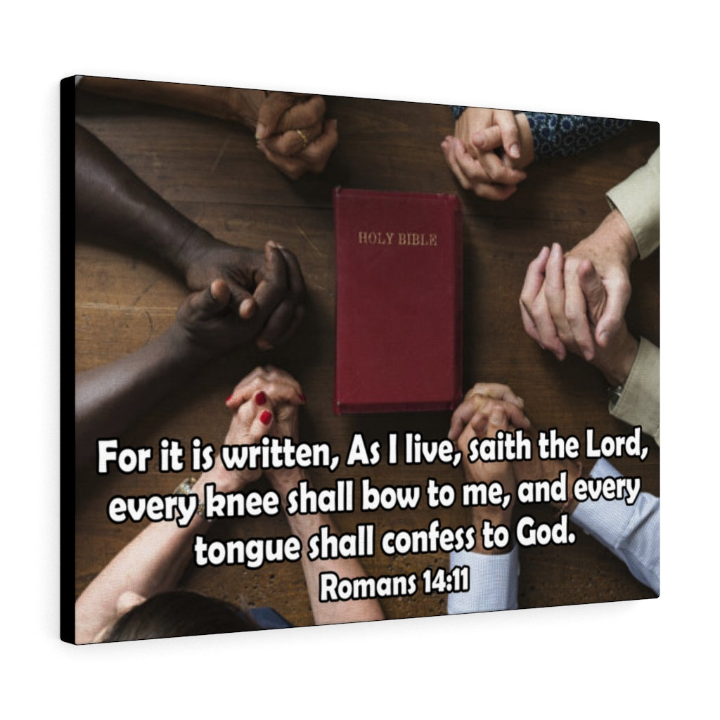 Scripture Walls Confess to God Romans 14:11 Christian Home Decor Bible Art Unframed-Express Your Love Gifts