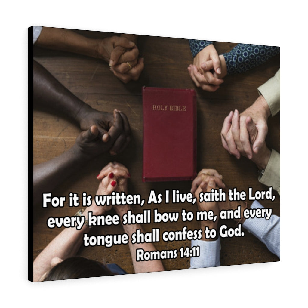 Scripture Walls Confess to God Romans 14:11 Christian Home Decor Bible Art Unframed-Express Your Love Gifts