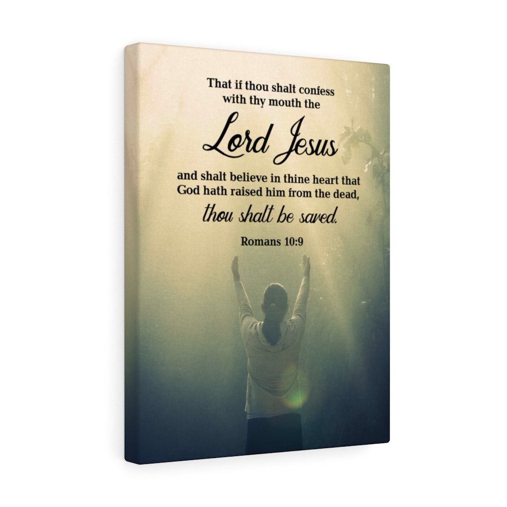 Scripture Walls Confess With Your Mouth Romans 10:9 Bible Verse Canvas Christian Wall Art Ready to Hang Unframed-Express Your Love Gifts