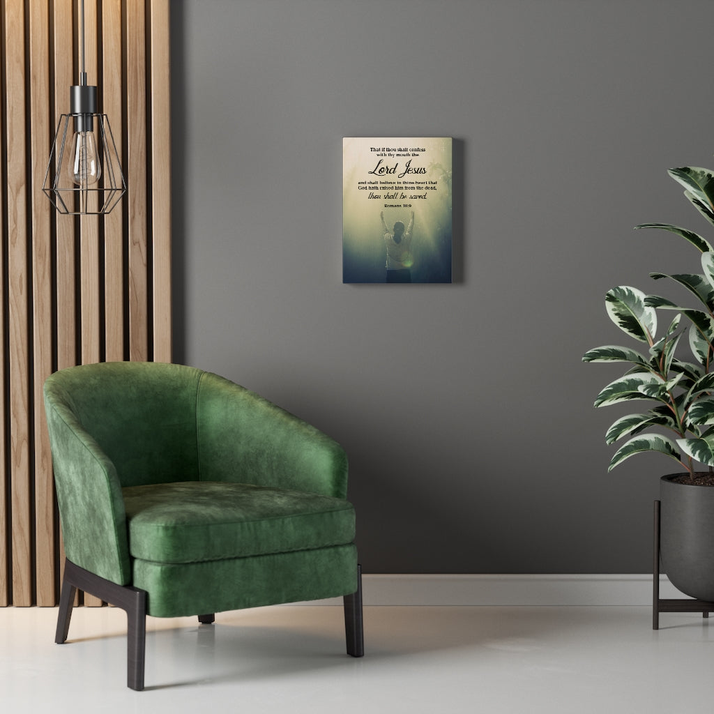 Scripture Walls Confess With Your Mouth Romans 10:9 Bible Verse Canvas Christian Wall Art Ready to Hang Unframed-Express Your Love Gifts