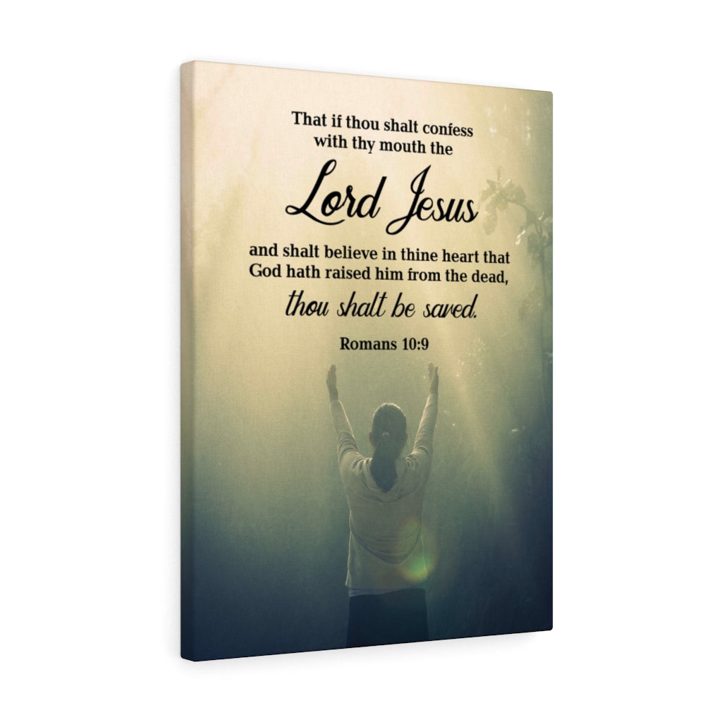 Scripture Walls Confess With Your Mouth Romans 10:9 Bible Verse Canvas Christian Wall Art Ready to Hang Unframed-Express Your Love Gifts