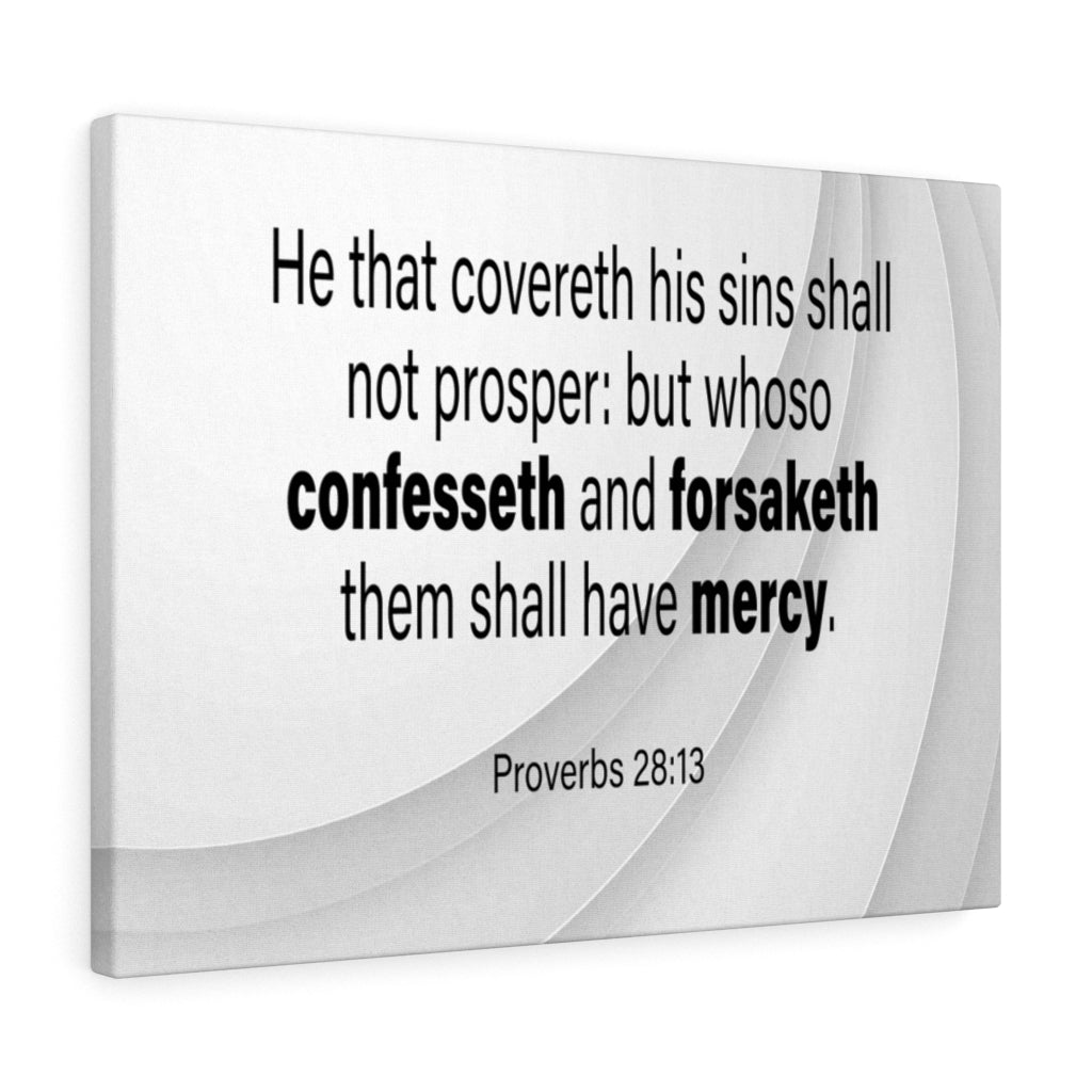 Scripture Walls Confesses and Renounce Proverbs 28:13 Bible Verse Canvas Christian Wall Art Ready to Hang Unframed-Express Your Love Gifts