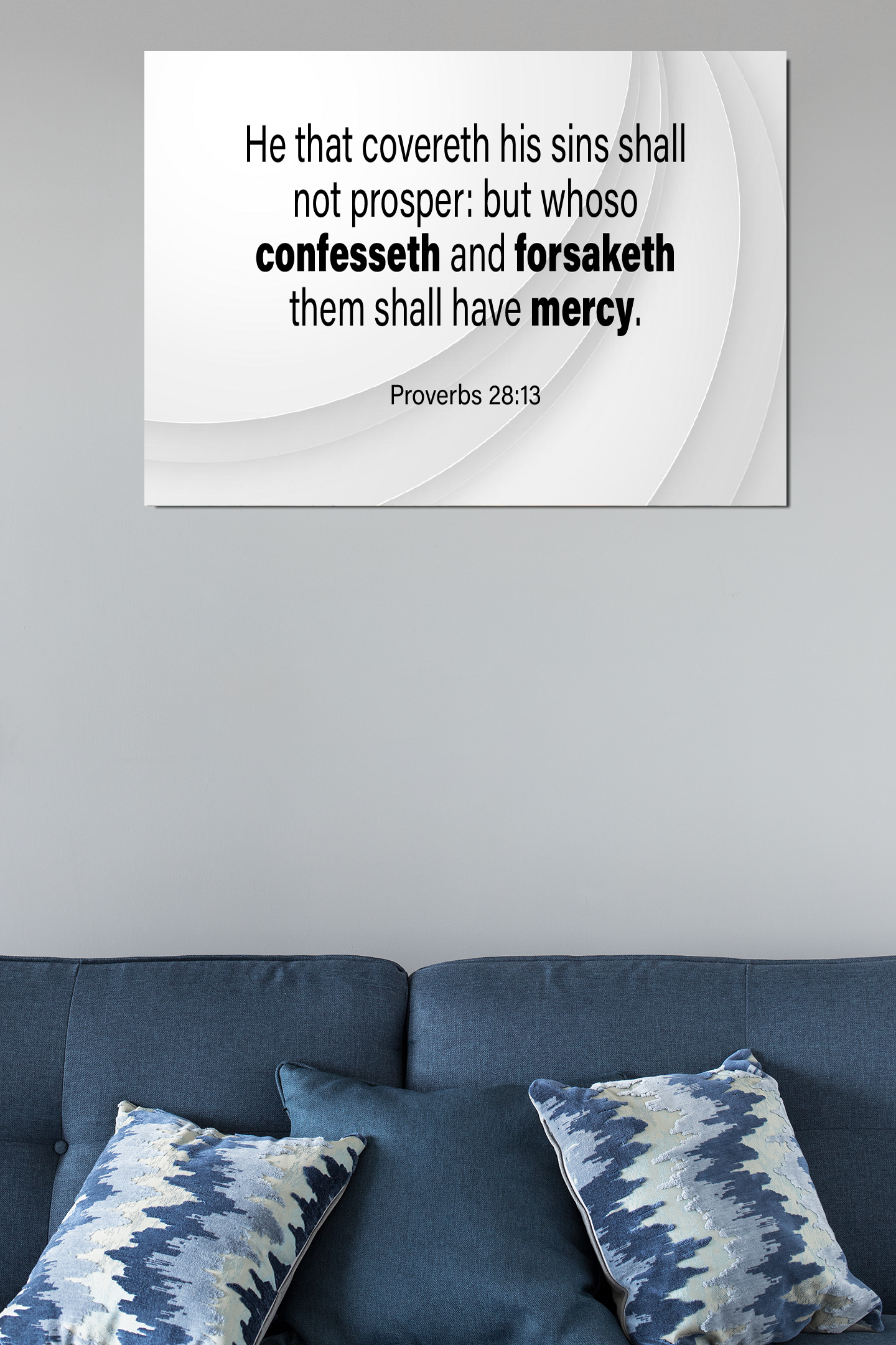 Scripture Walls Confesses and Renounce Proverbs 28:13 Bible Verse Canvas Christian Wall Art Ready to Hang Unframed-Express Your Love Gifts