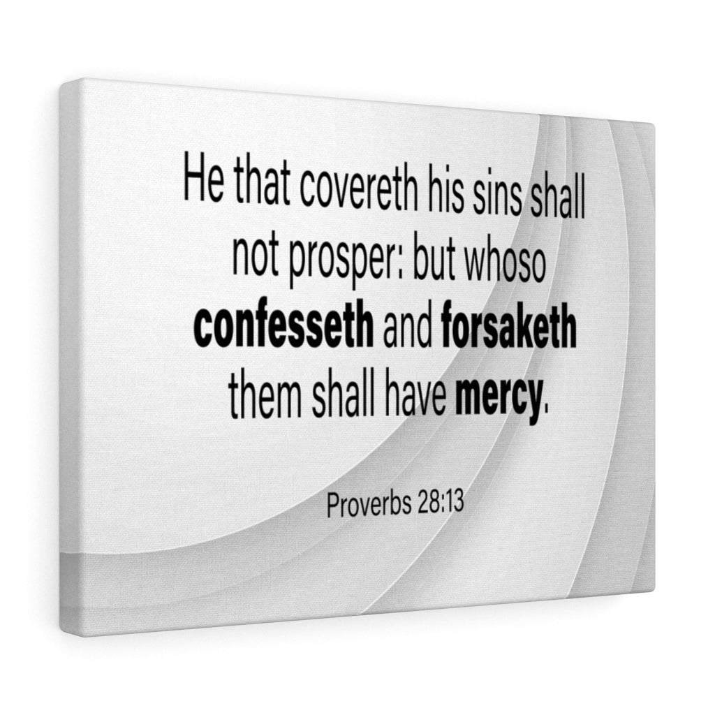Scripture Walls Confesses and Renounce Proverbs 28:13 Bible Verse Canvas Christian Wall Art Ready to Hang Unframed-Express Your Love Gifts