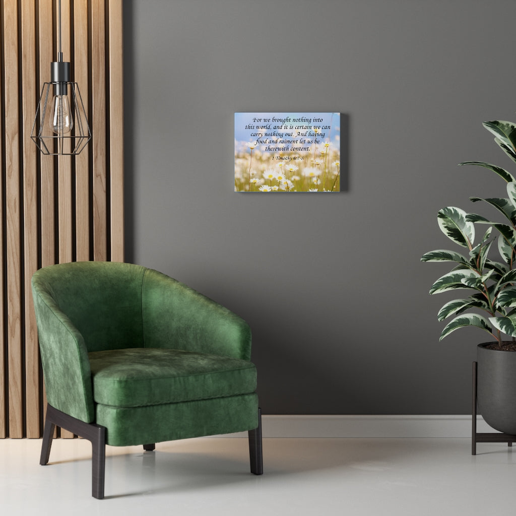 Scripture Walls Content 1 Timothy 6:7-8 Wall Art Christian Home Decor Unframed-Express Your Love Gifts