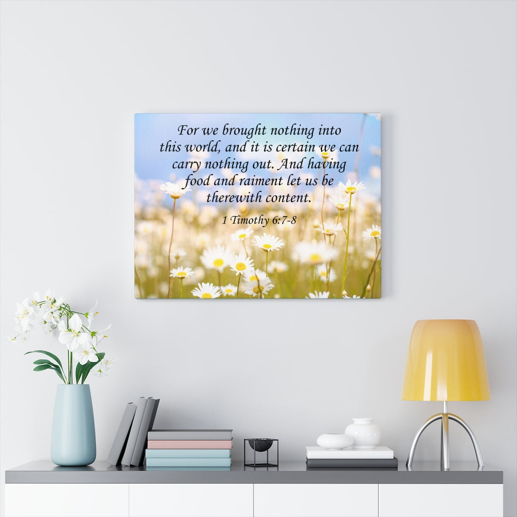 Scripture Walls Content 1 Timothy 6:7-8 Wall Art Christian Home Decor Unframed-Express Your Love Gifts