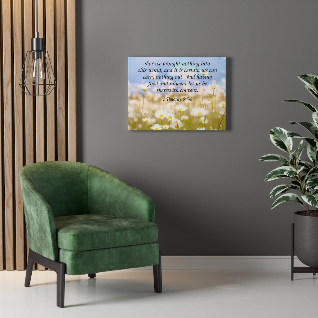 Scripture Walls Content 1 Timothy 6:7-8 Wall Art Christian Home Decor Unframed-Express Your Love Gifts